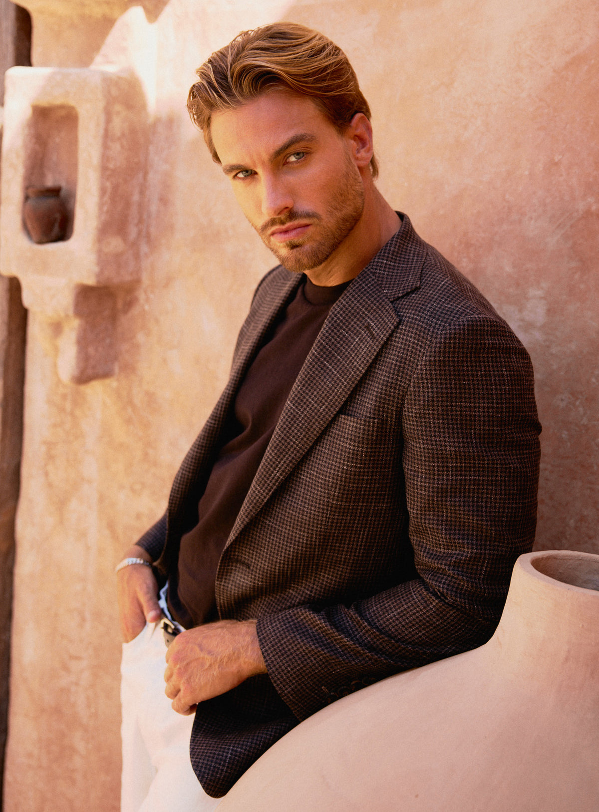 Vitale Houndstooth Brown Sport Jacket