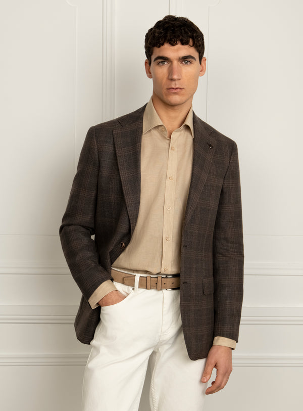 Vitale Plaid Brown Sport Jacket