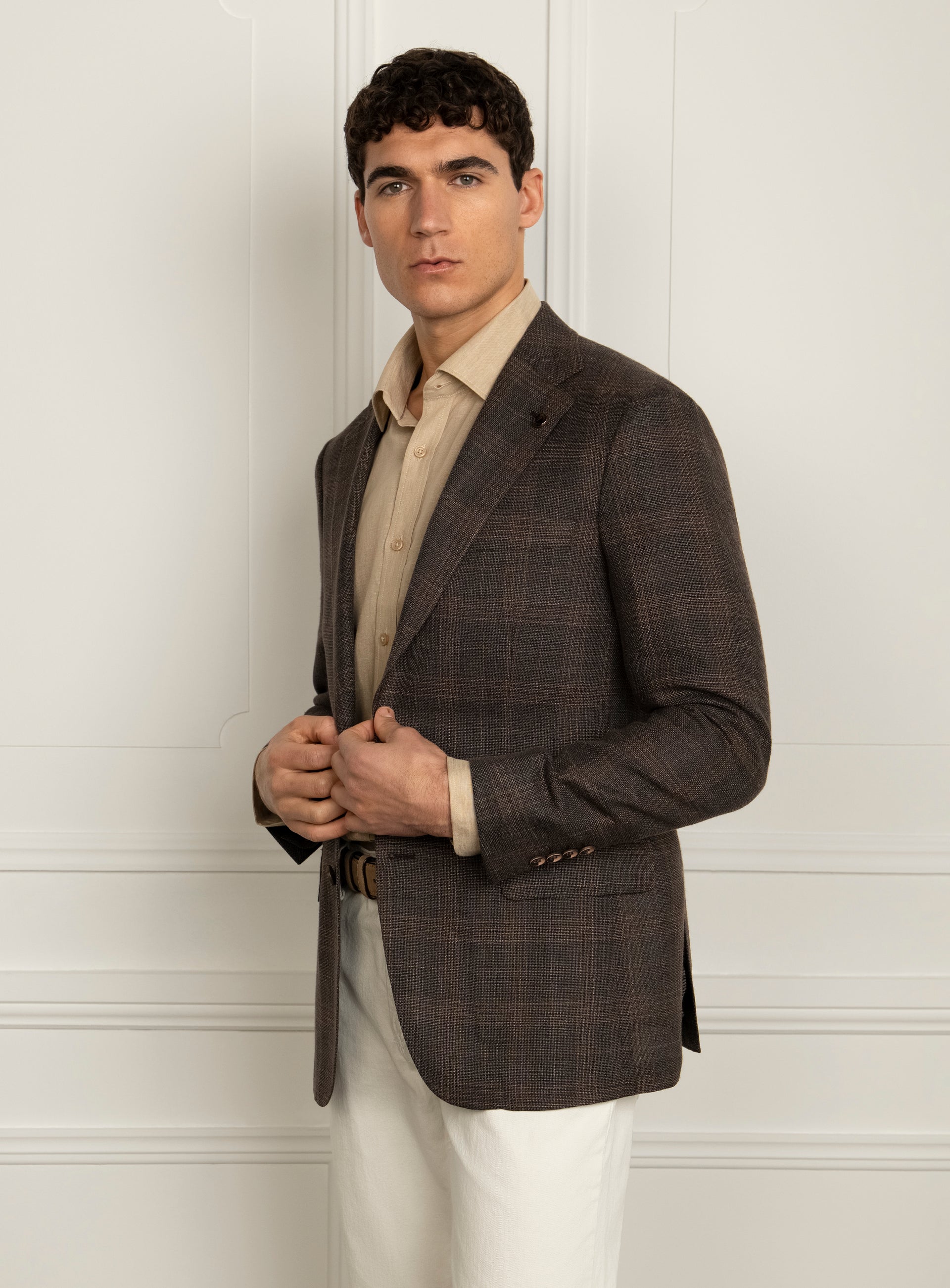 Vitale Plaid Brown Sport Jacket
