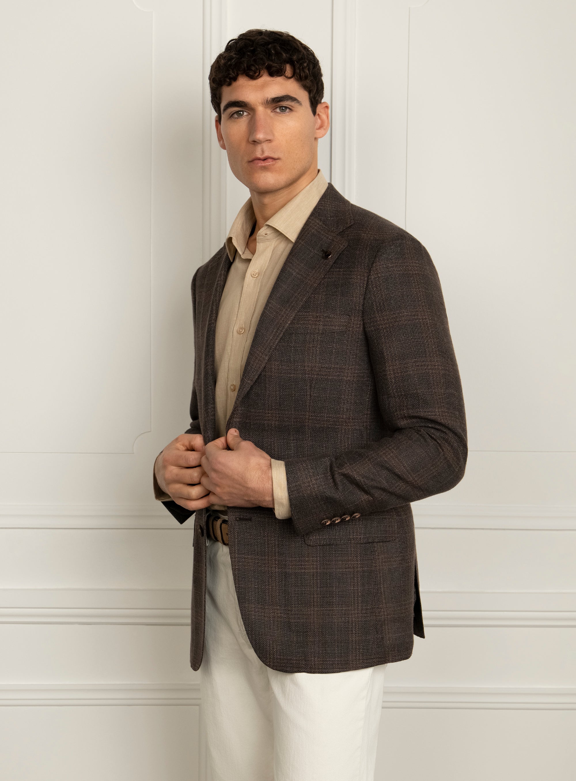Vitale Plaid Brown Sport Jacket