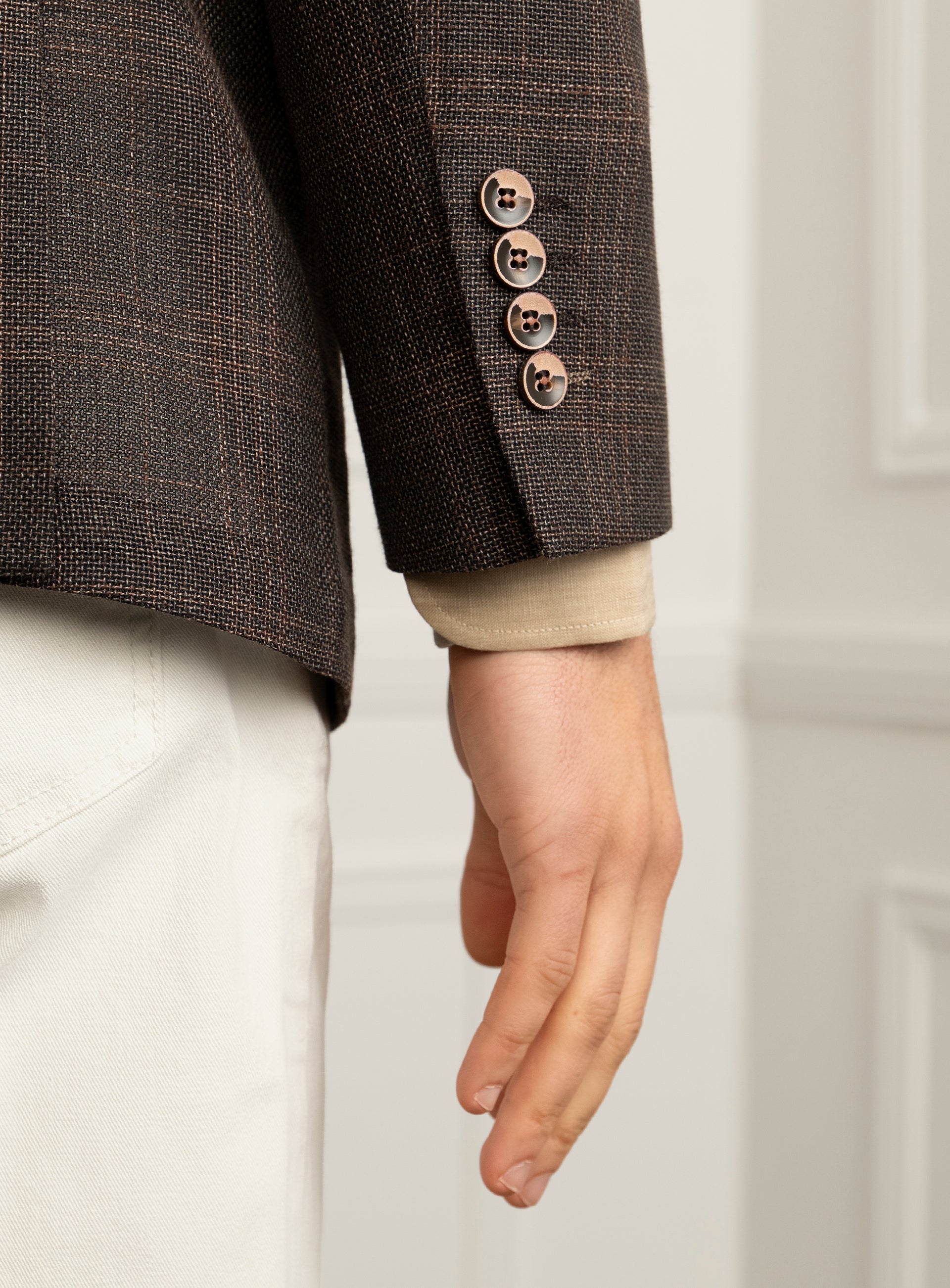 Vitale Plaid Brown Sport Jacket