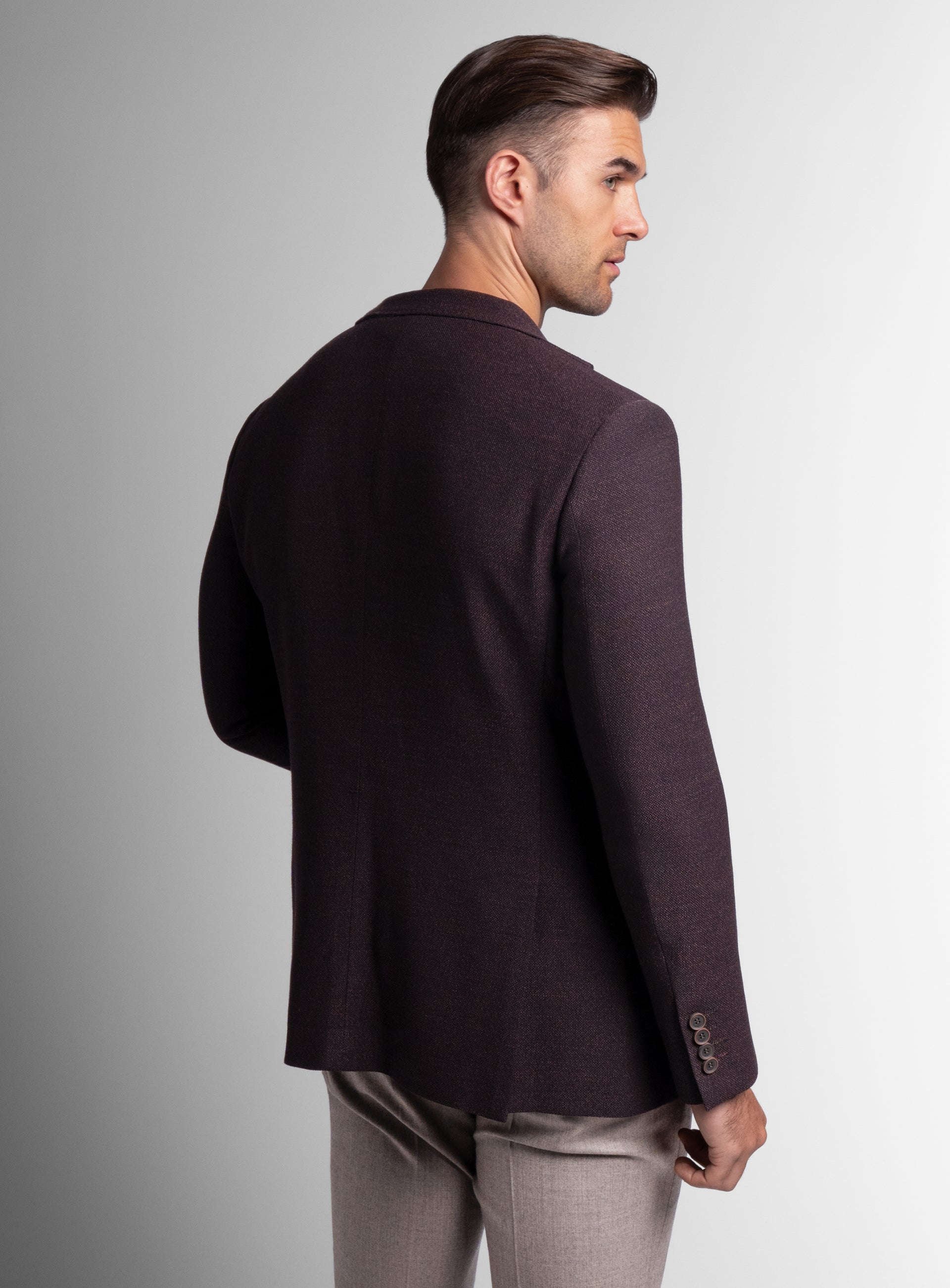 The back of the Vitale Barleycorn Mahogany Red Sport Jacket