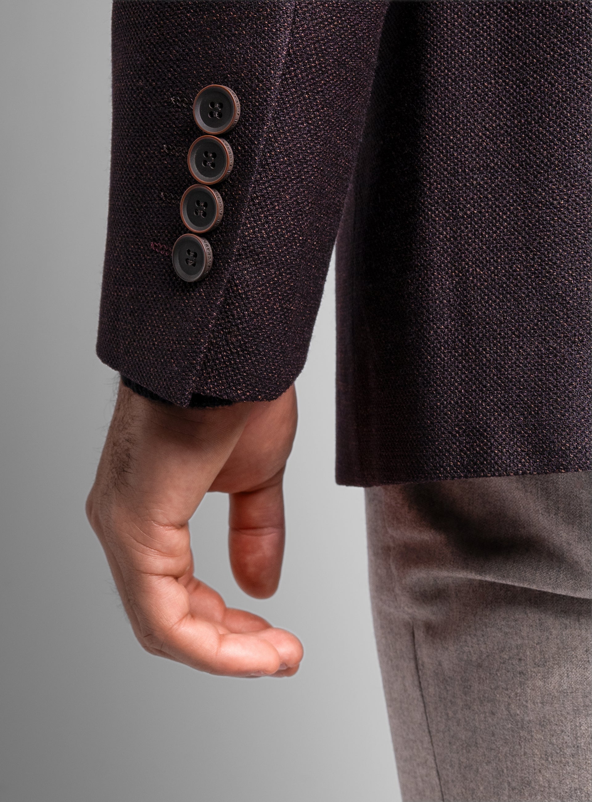 The sleeve on the Vitale Barleycorn Mahogany Red Sport Jacket
