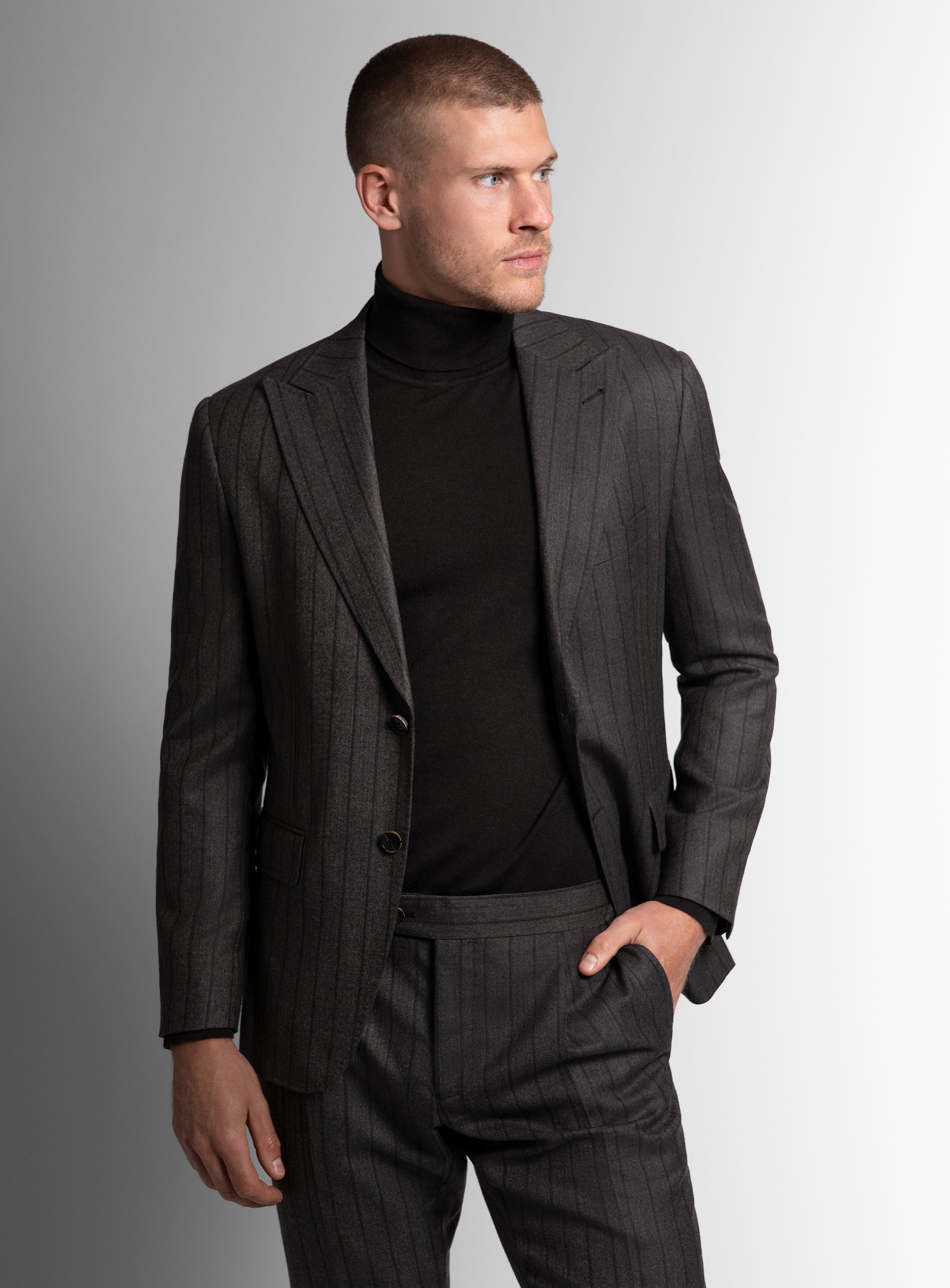 The Baroncelli Striped Brown Sport Jacket