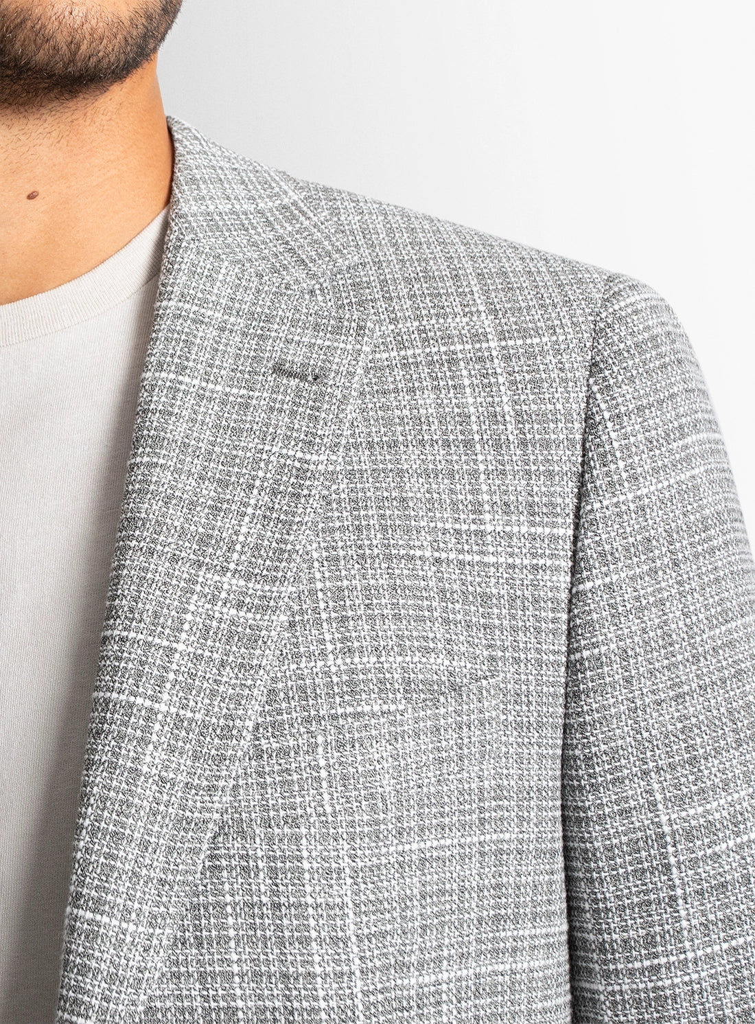 Men blazer grey wool