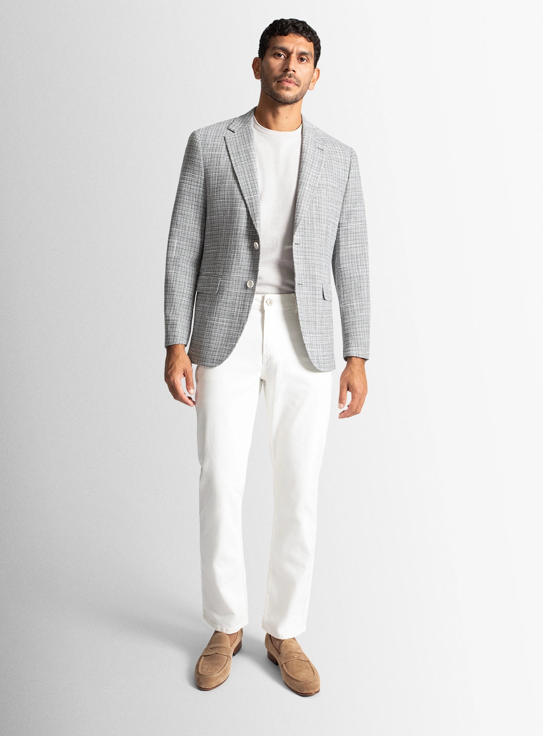 Men blazer grey wool