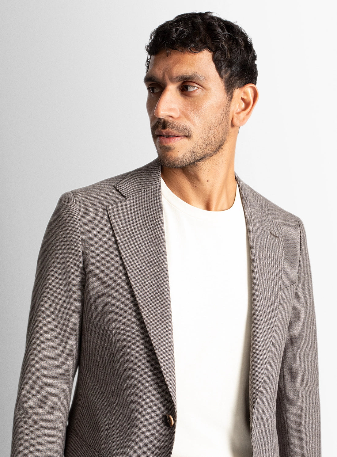 Men blazer grey wool
