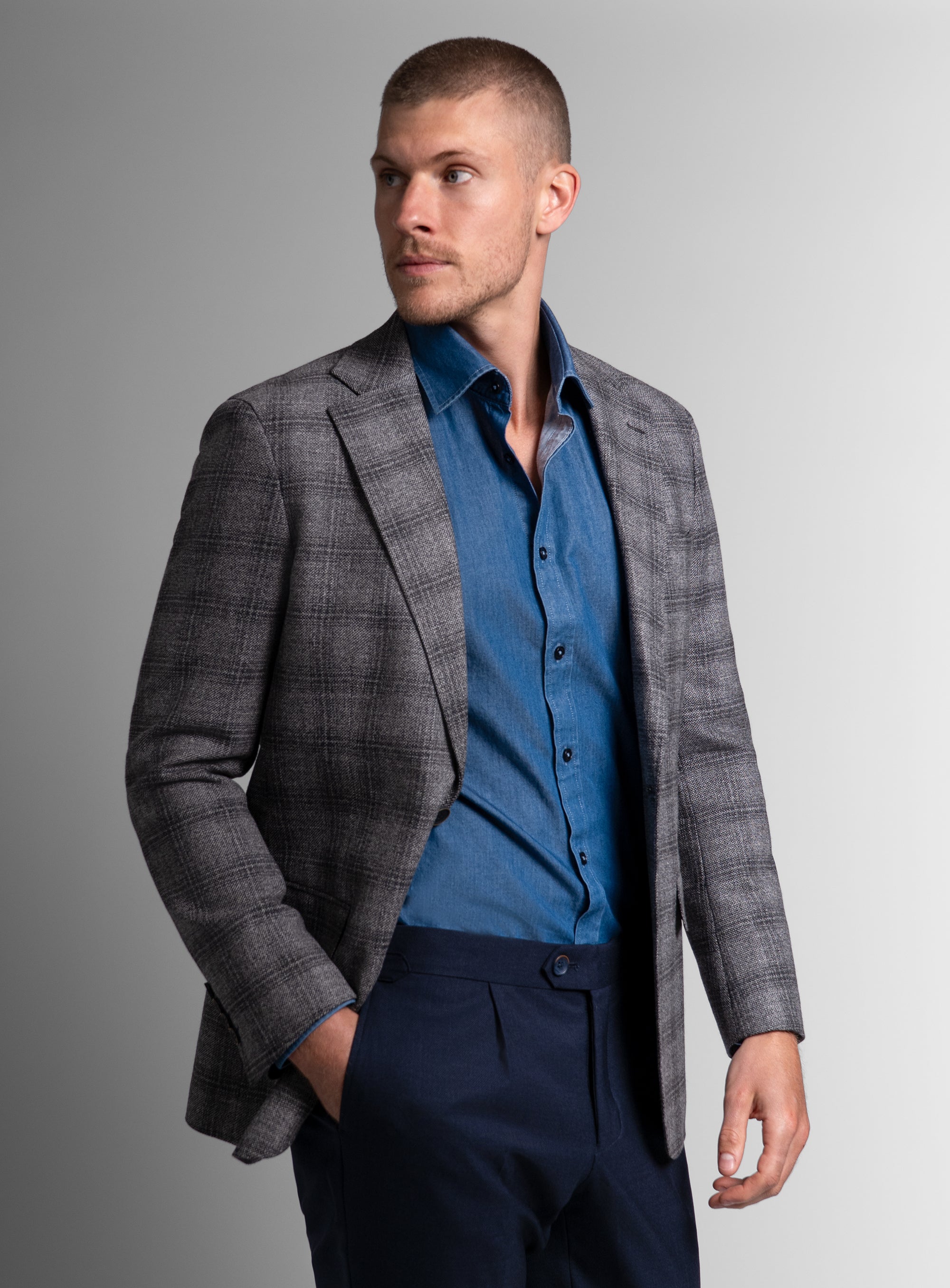 The Vitale Barleycorn Plaid Grey Sport Jacket