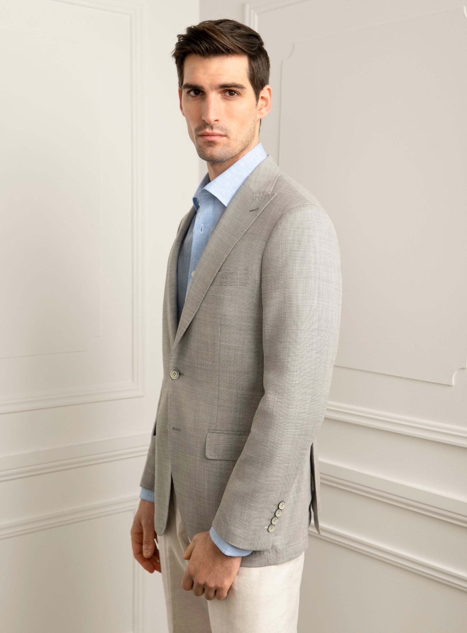 Portici Stepped Weave Grey Sport Jacket