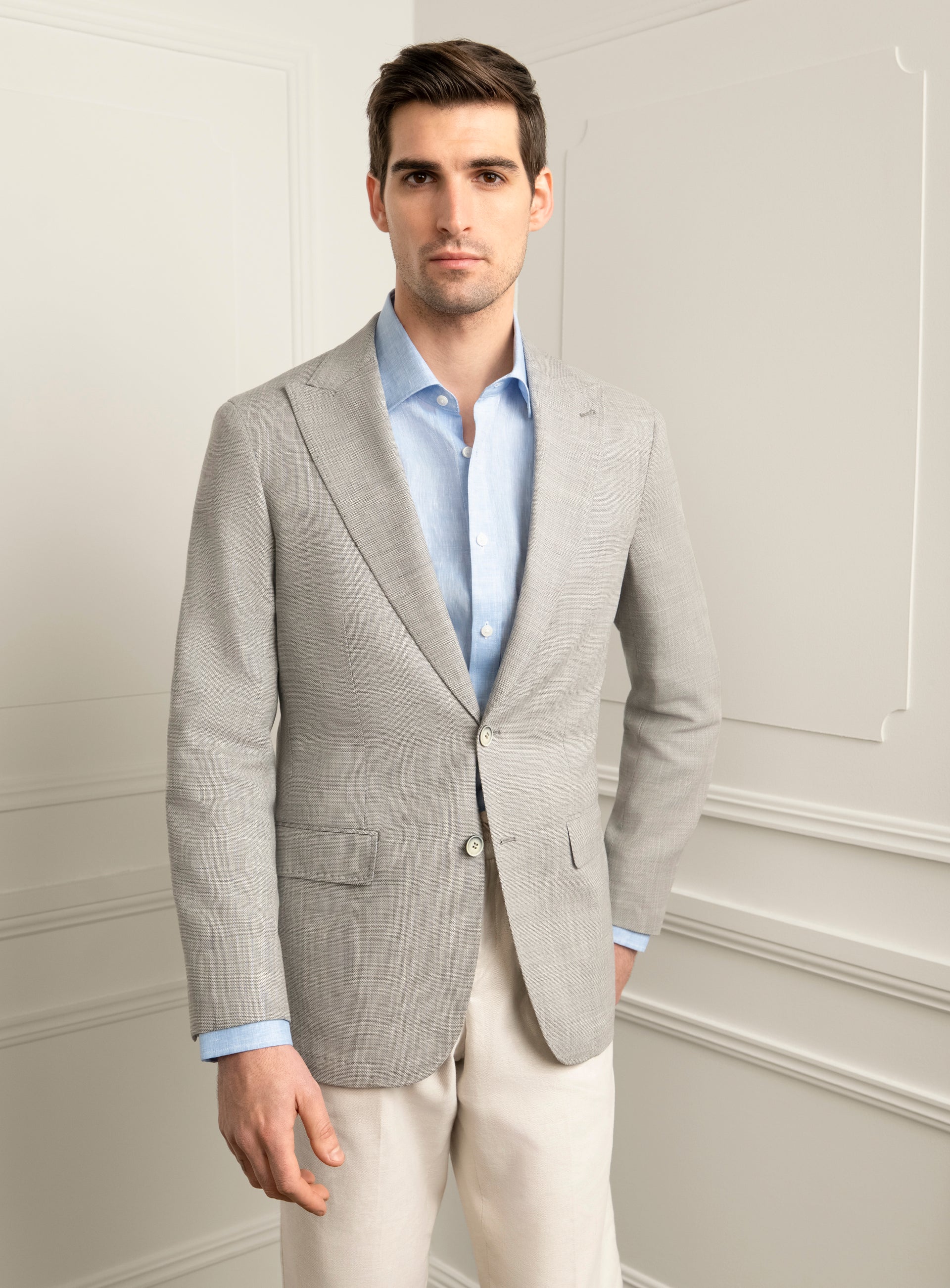 Portici Stepped Weave Grey Sport Jacket