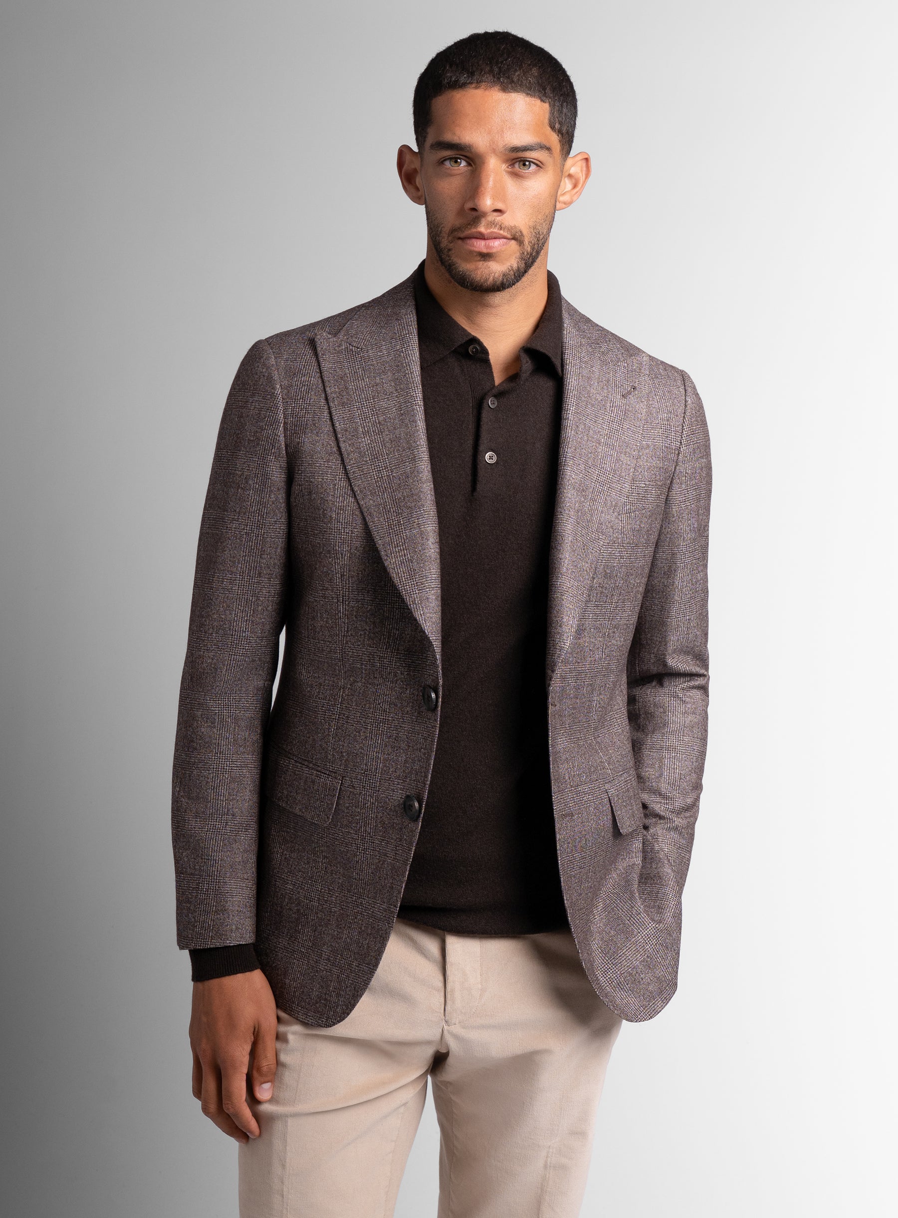 Portici Chocolate Brown Check Jacket