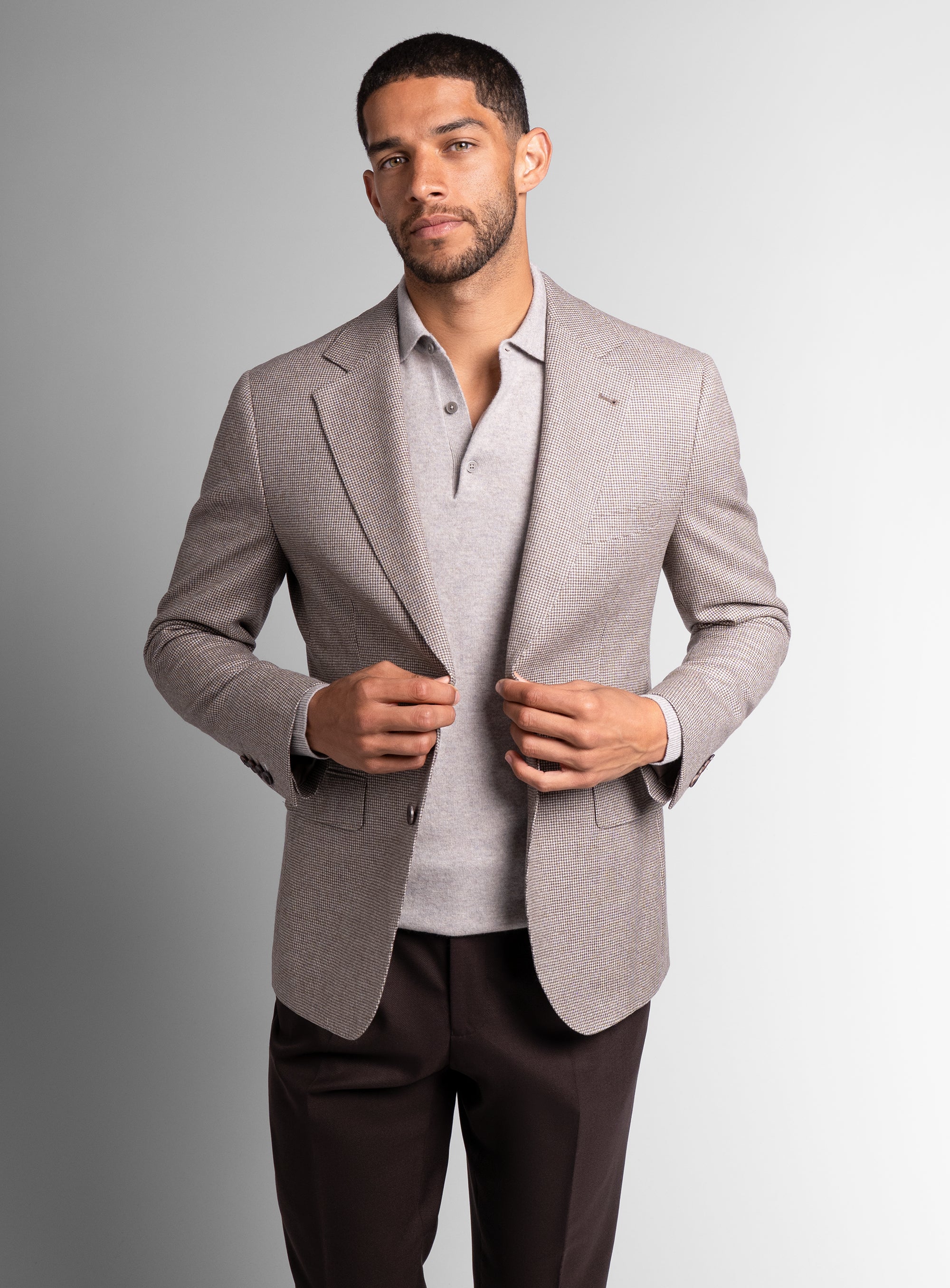 Vito Puppytooth Taupe Brown Jacket