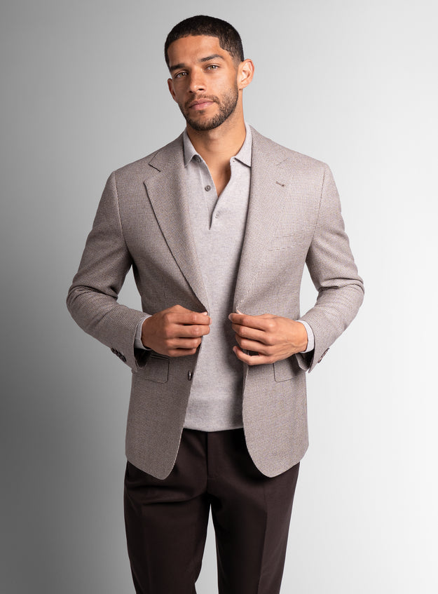 Picture of the Vito Puppytooth Taupe Brown Jacket