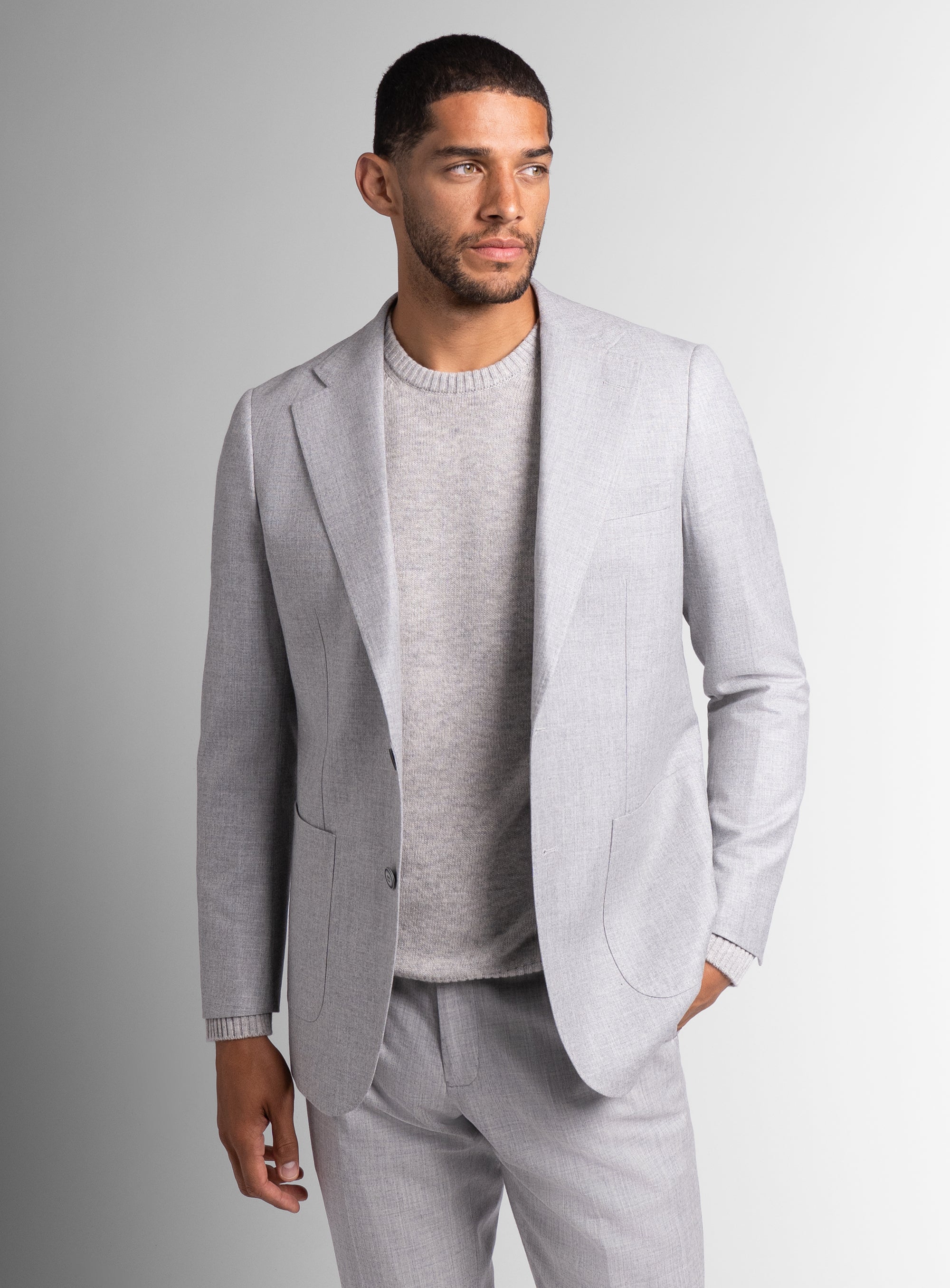 Front of the Mondovi Silver Milled Basketweave Jacket