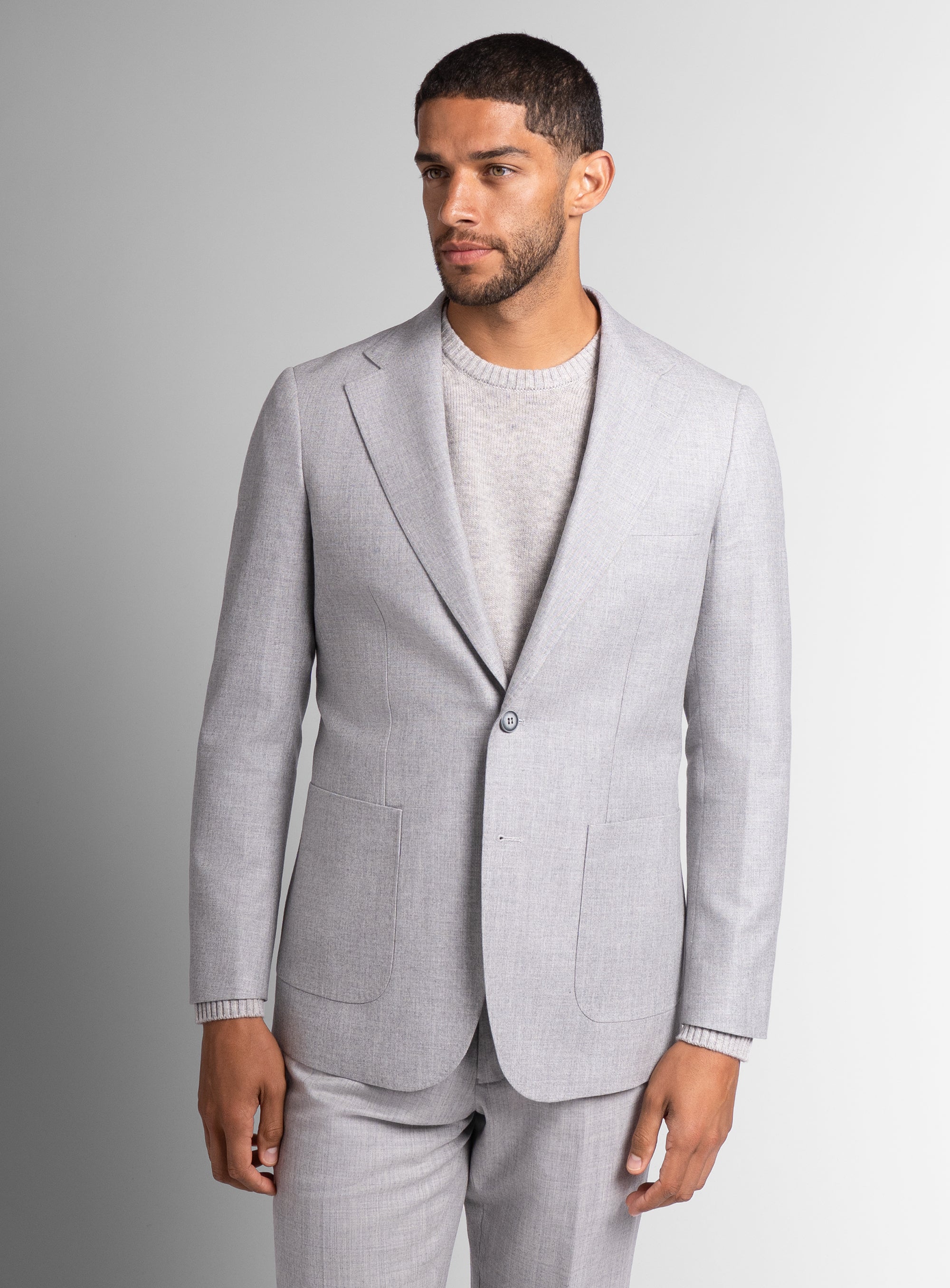 Man wearing the Mondovi Silver Milled Basketweave Jacket
