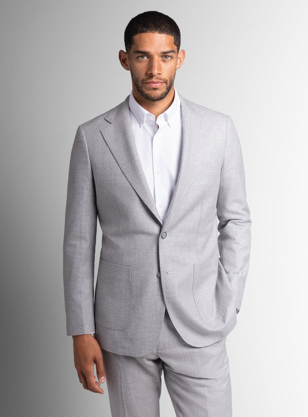 Man wearing the Mondovi Silver Milled Basketweave Jacket