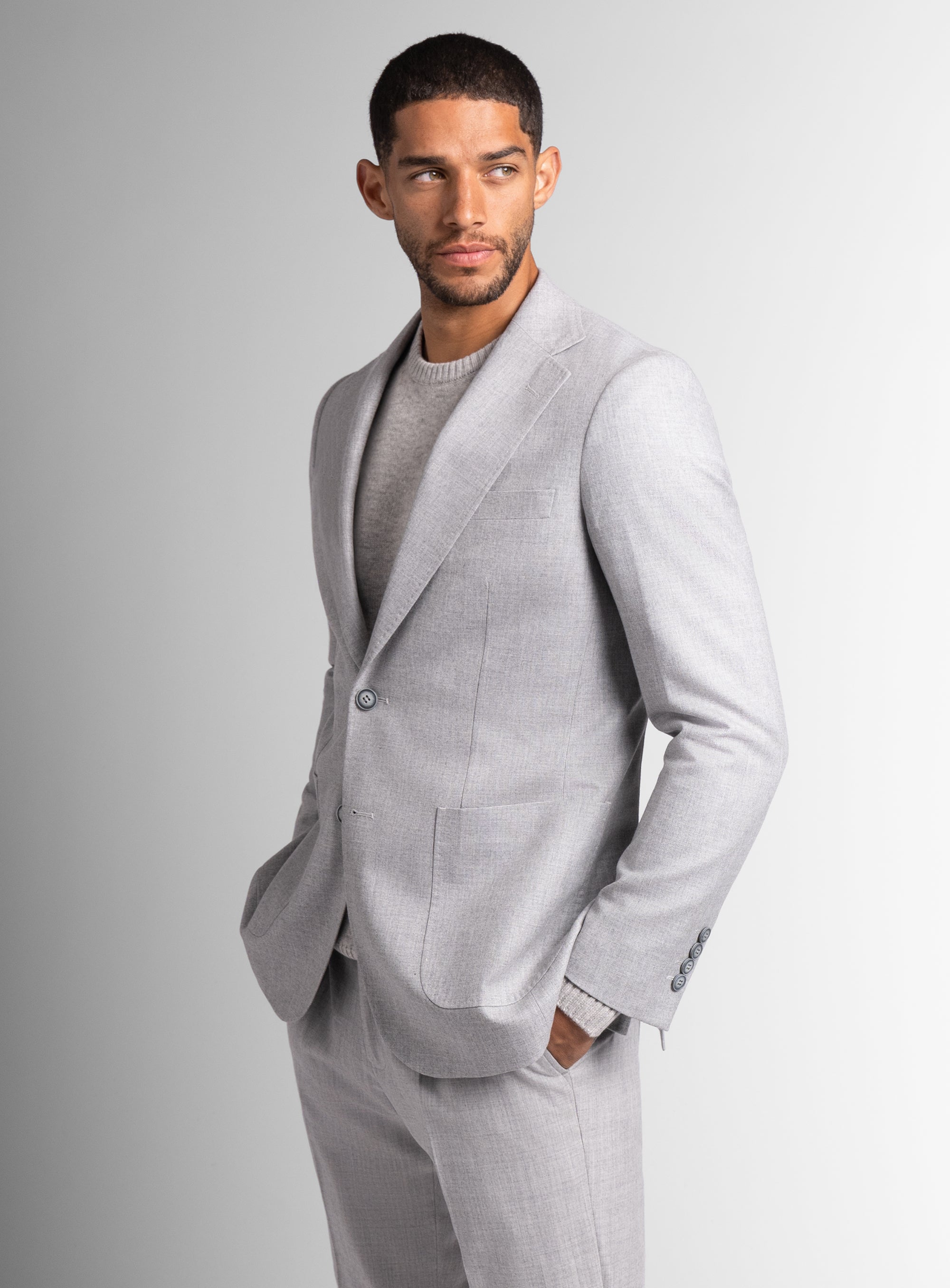 Man wearing the Mondovi Silver Milled Basketweave Jacket