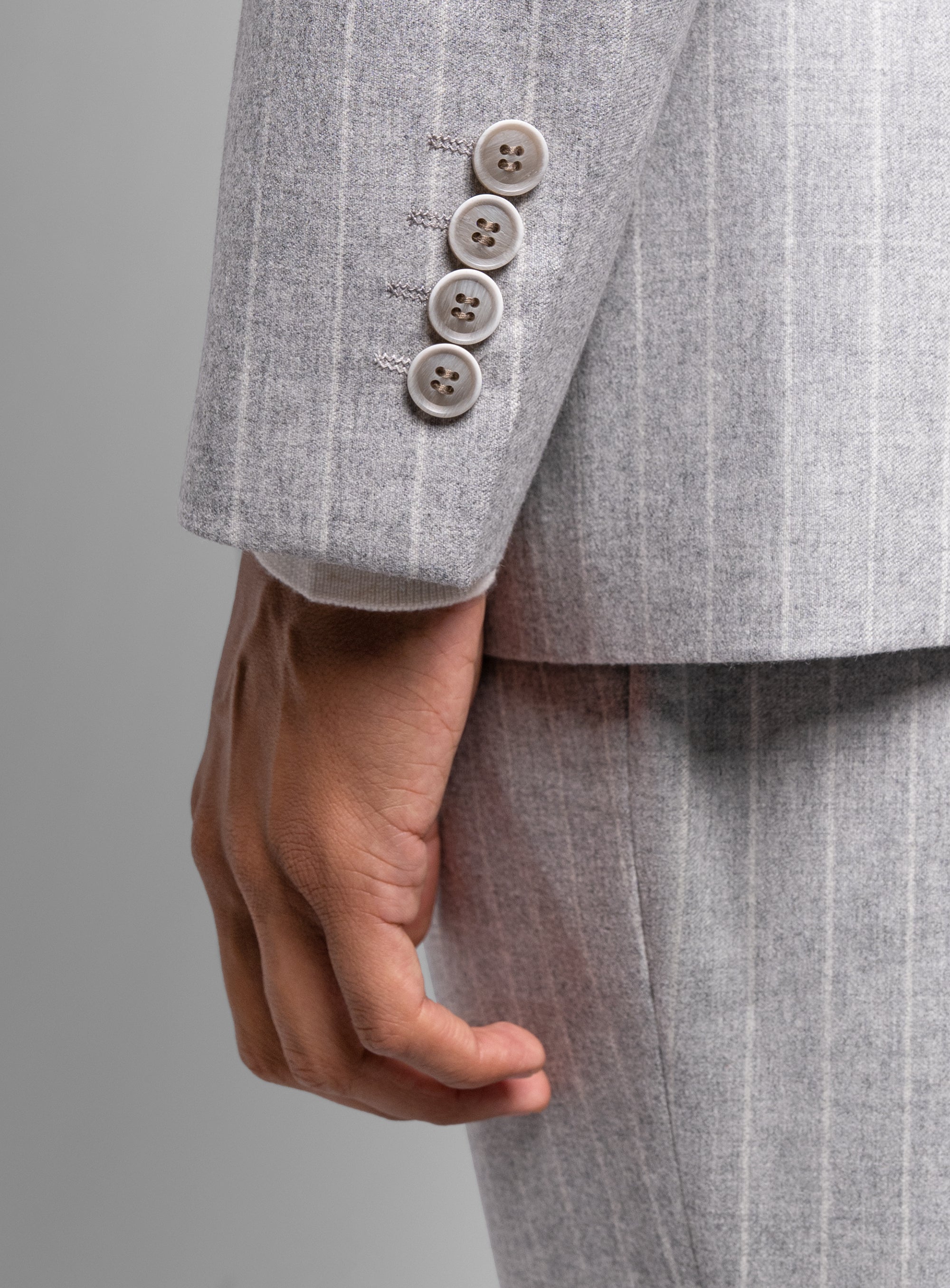 Portici Milled Pinstripe Silver Grey Jacket