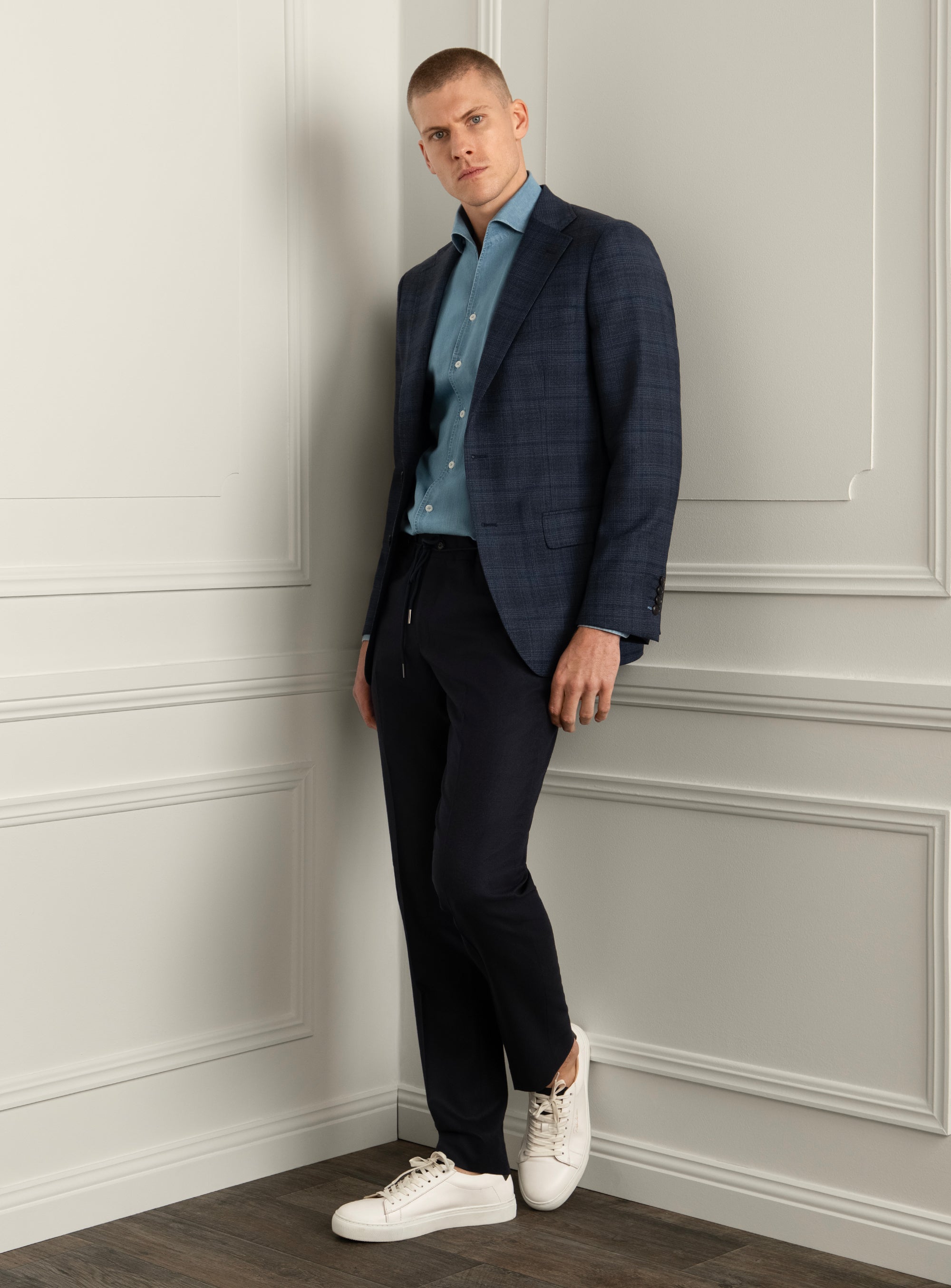 Vitale Navy Plaid Sport Jacket