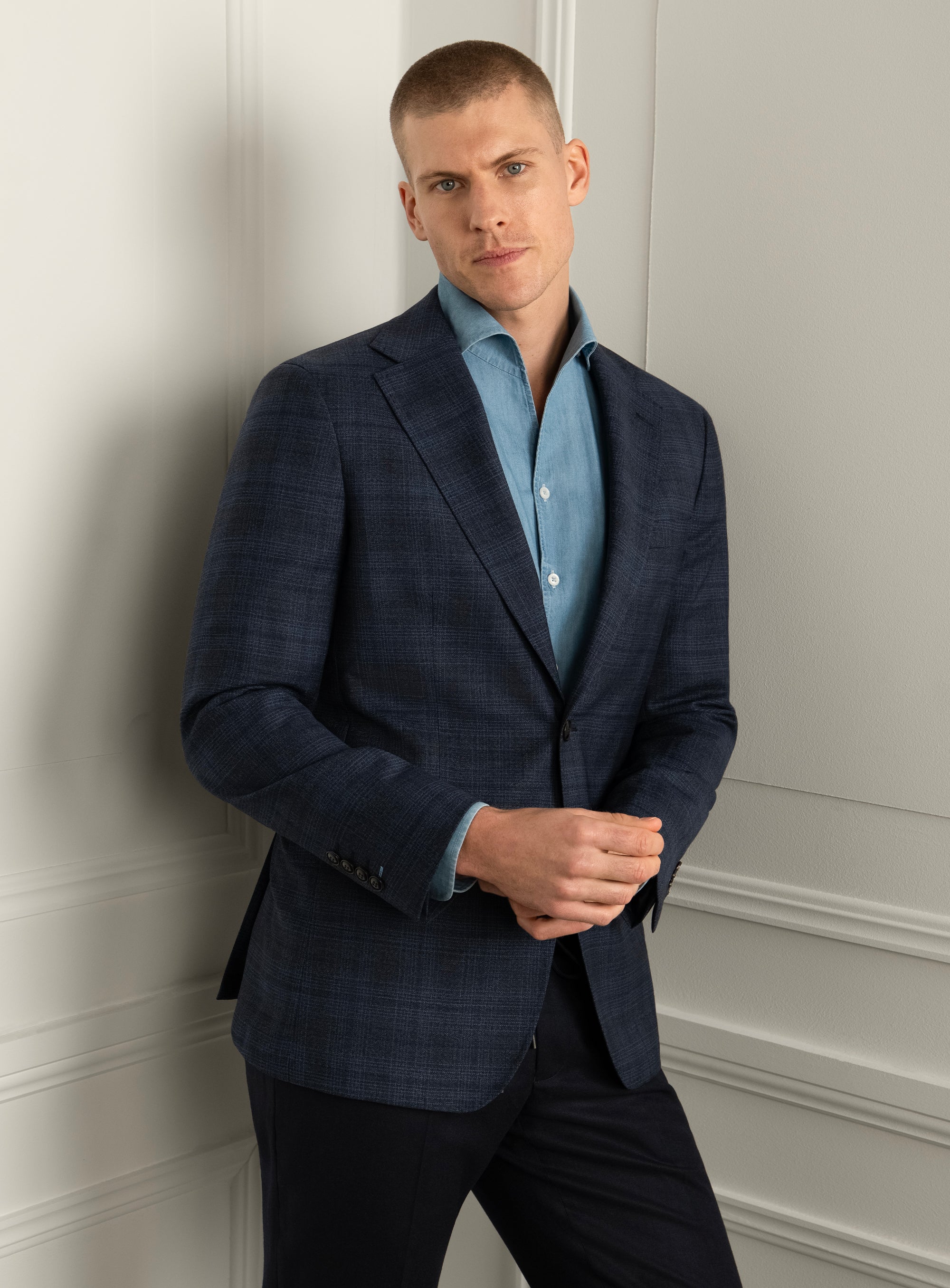 Vitale Navy Plaid Sport Jacket