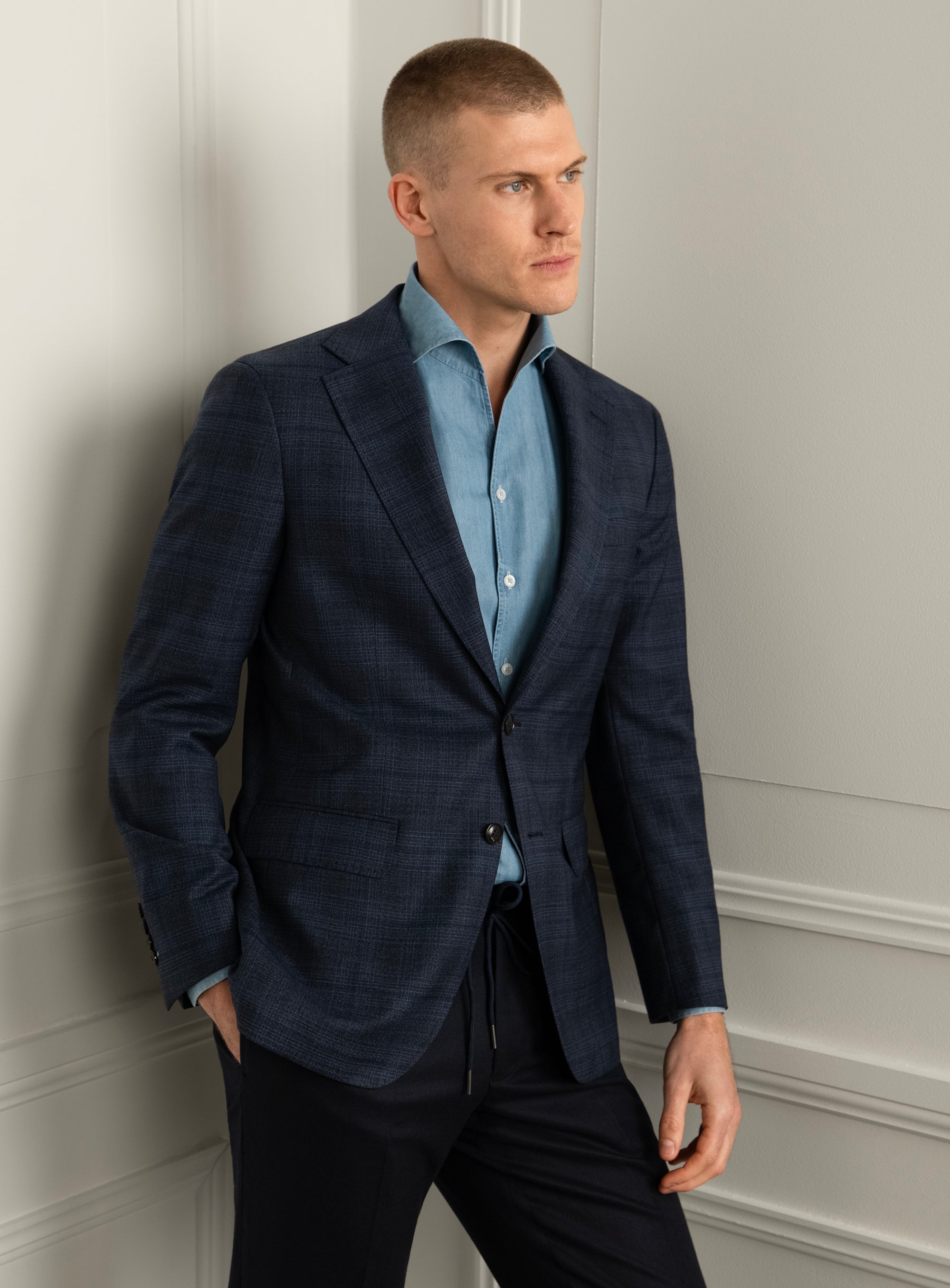 Vitale Navy Plaid Sport Jacket