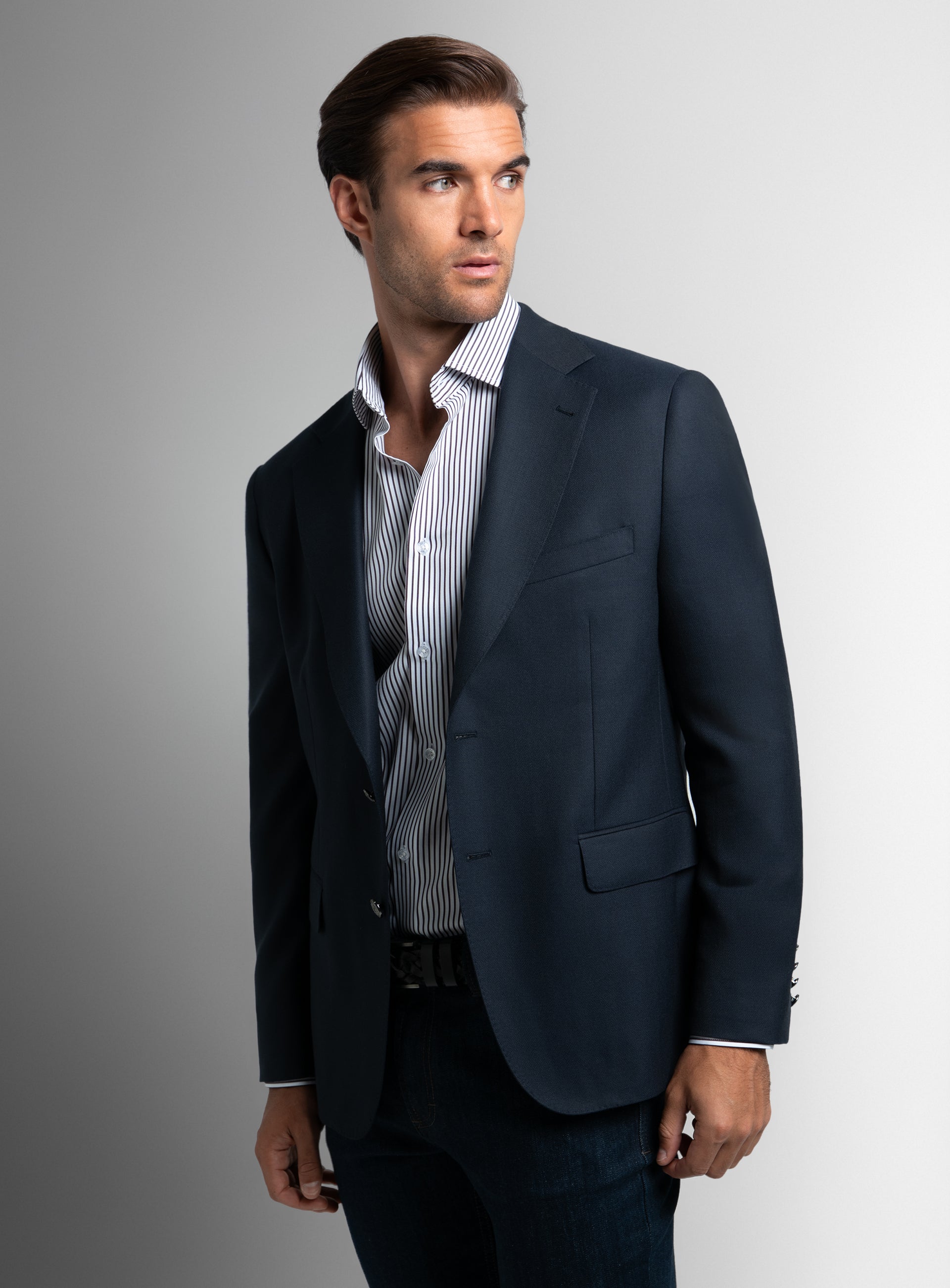The Signature Wool Cashmere Navy Blazer