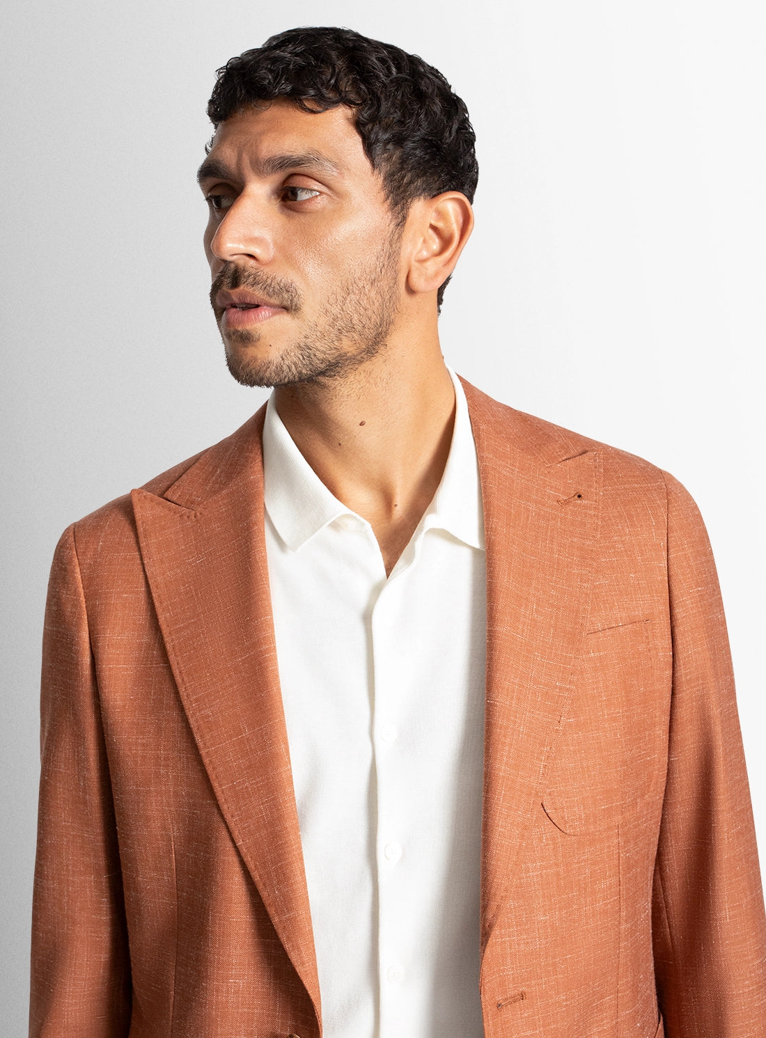 Men blazer orange wool