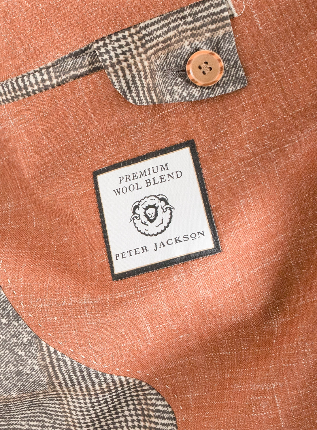 Men blazer orange wool