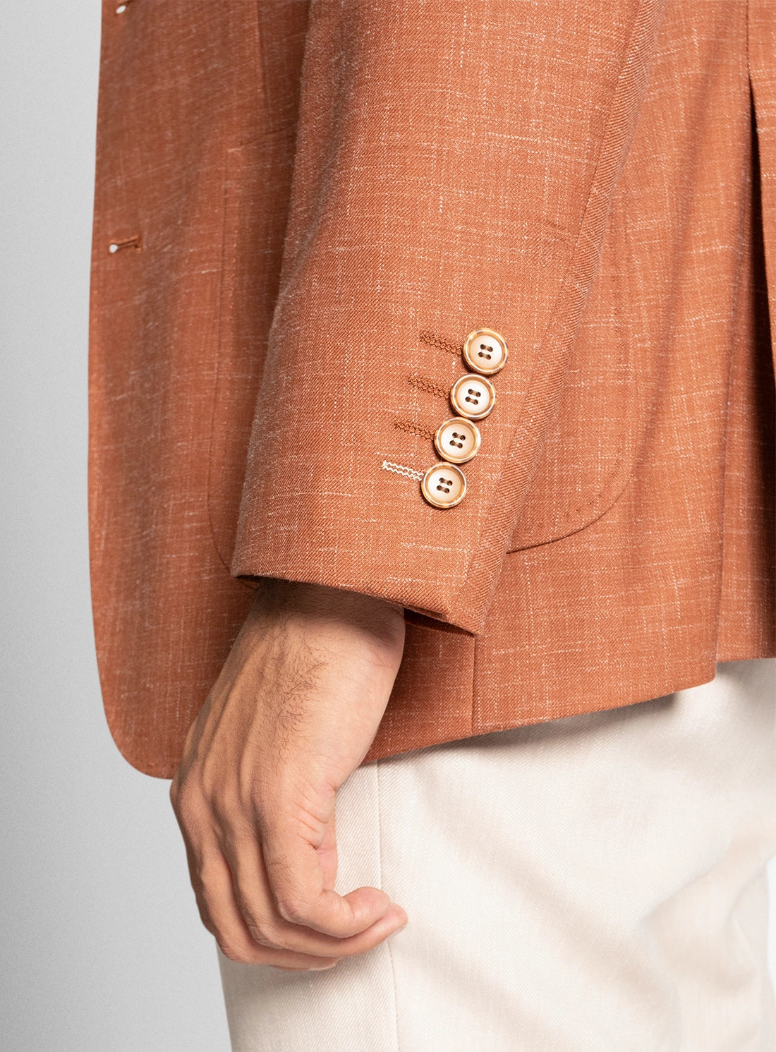 Men blazer orange wool