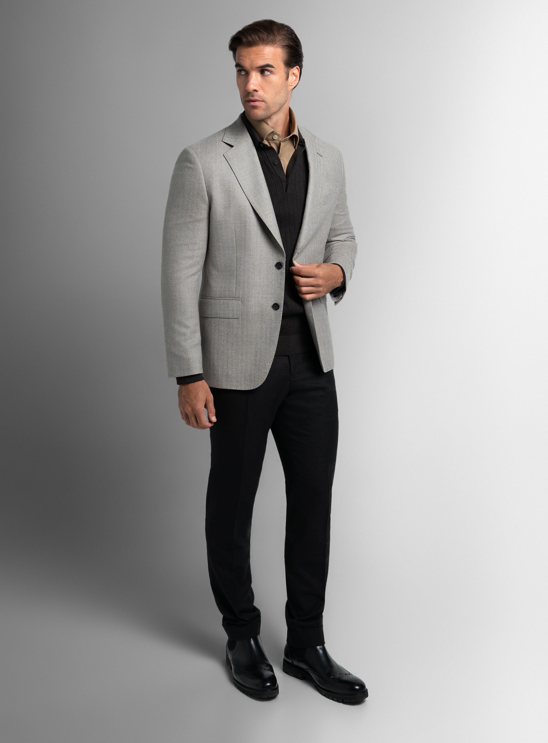Vito Herringbone Taupe Sport Jacket