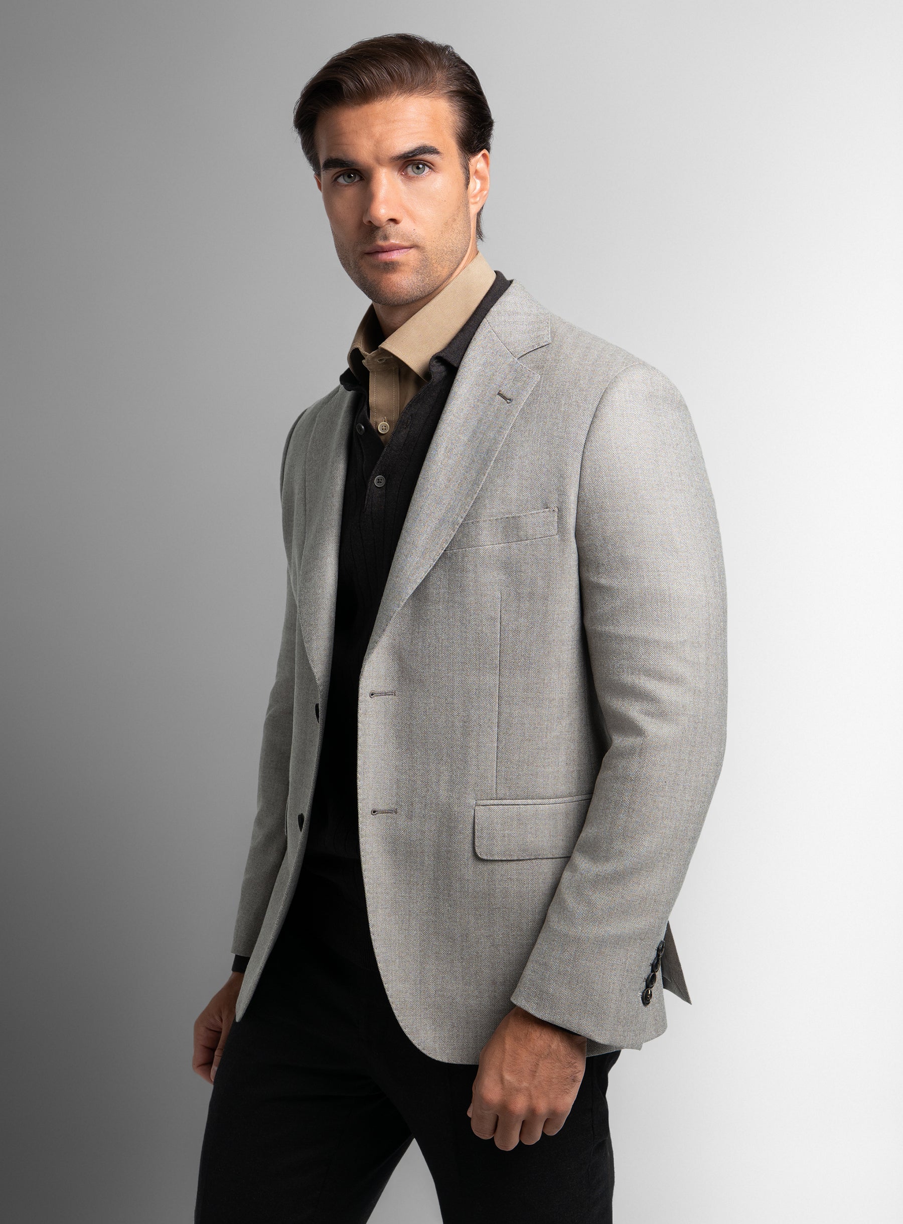 Vito Herringbone Taupe Sport Jacket