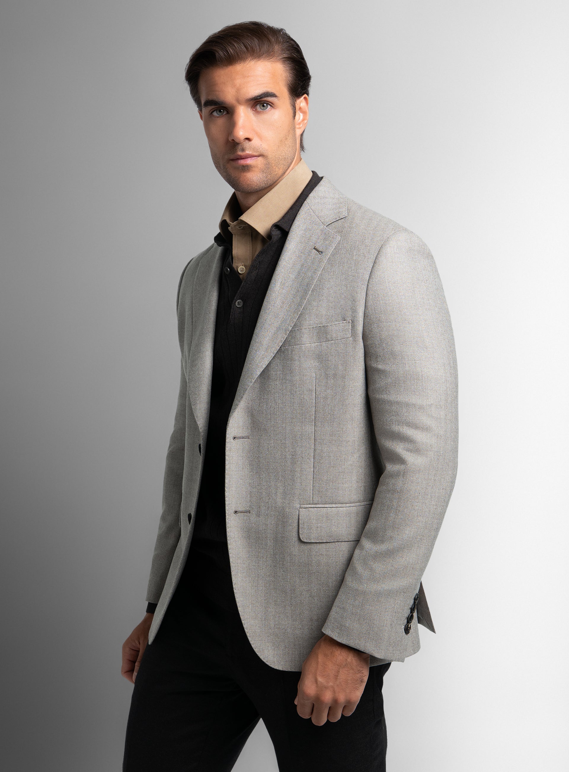 Vito Herringbone Taupe Sport Jacket
