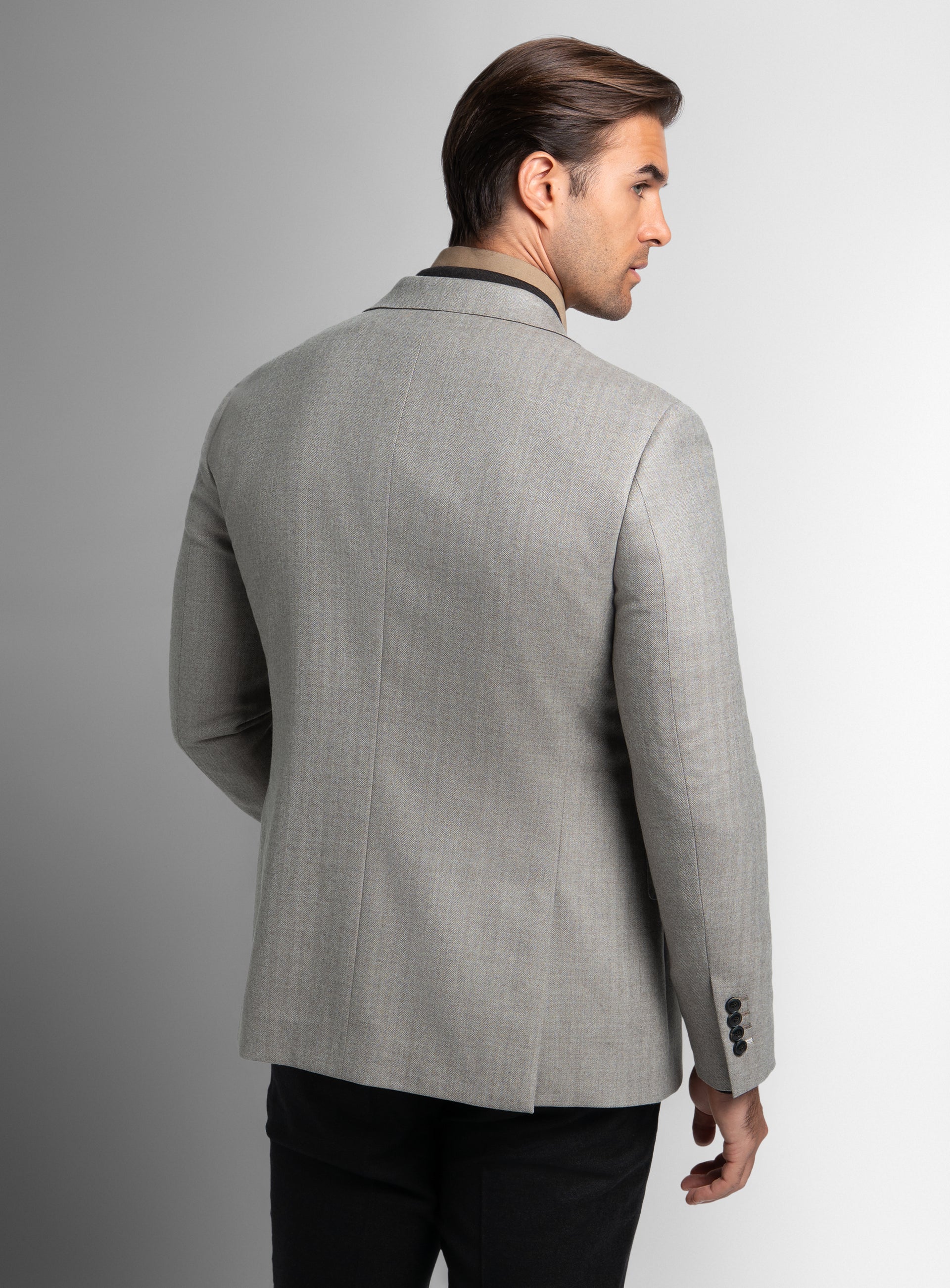 Vito Herringbone Taupe Sport Jacket