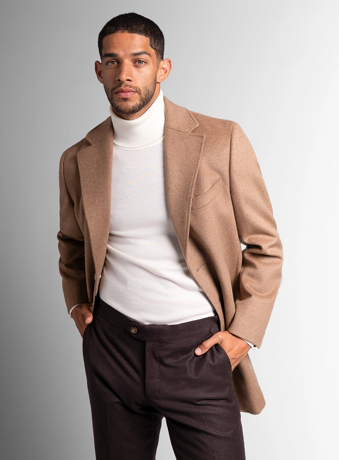 Signature Wool Pile Camel Brown Coat