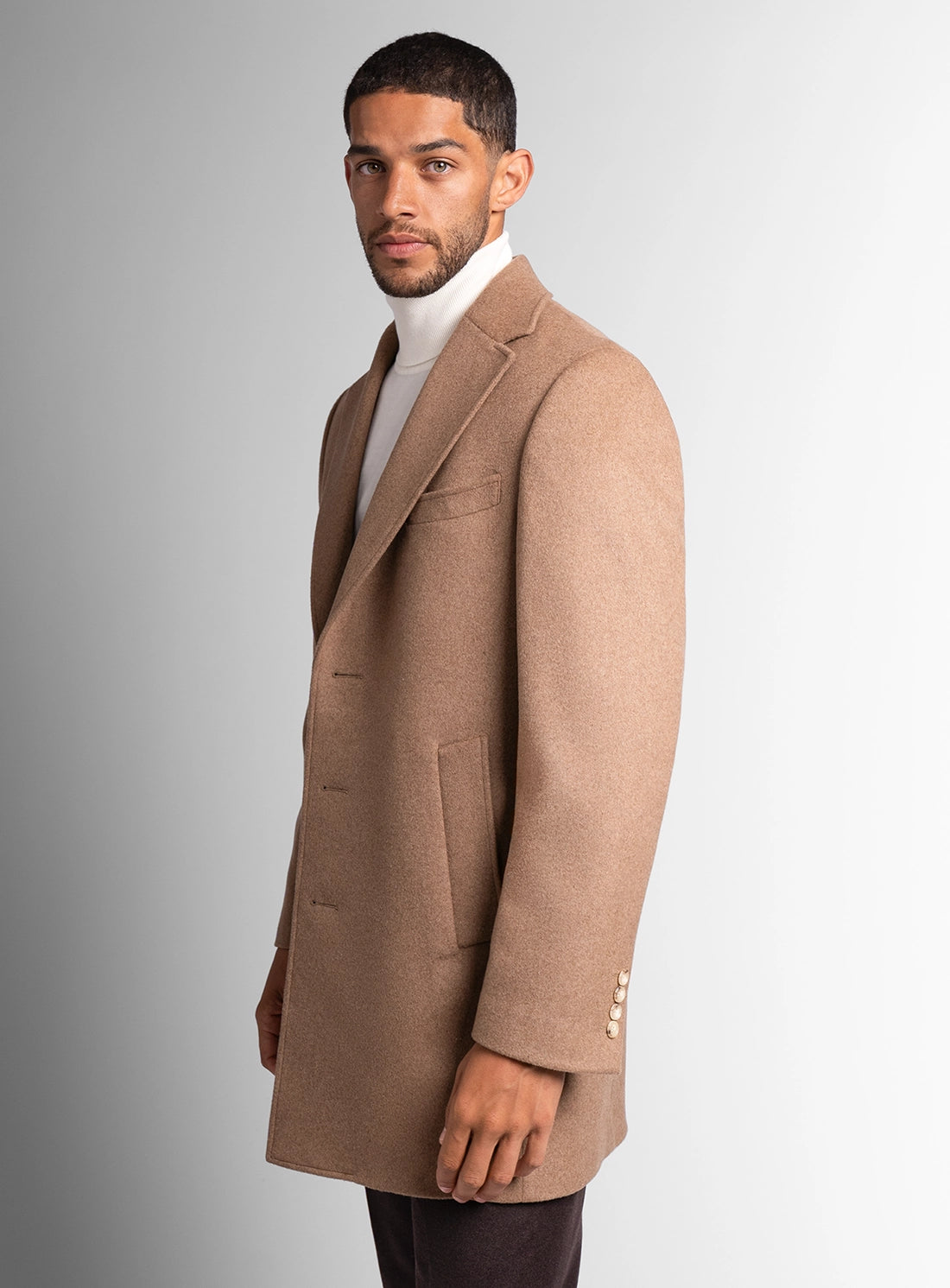 Signature Wool Pile Camel Brown Coat