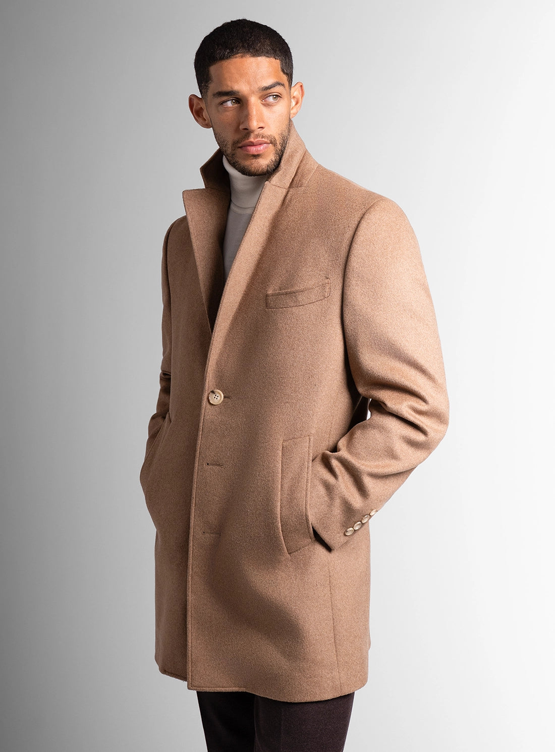 Signature Wool Pile Camel Brown Coat