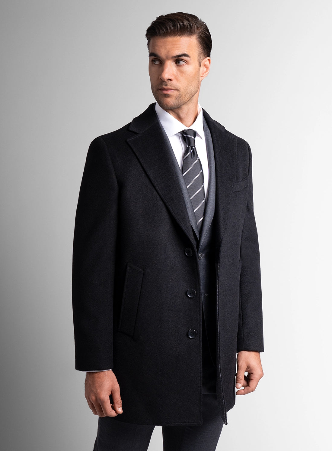 Signature Wool Pile Black Coat
