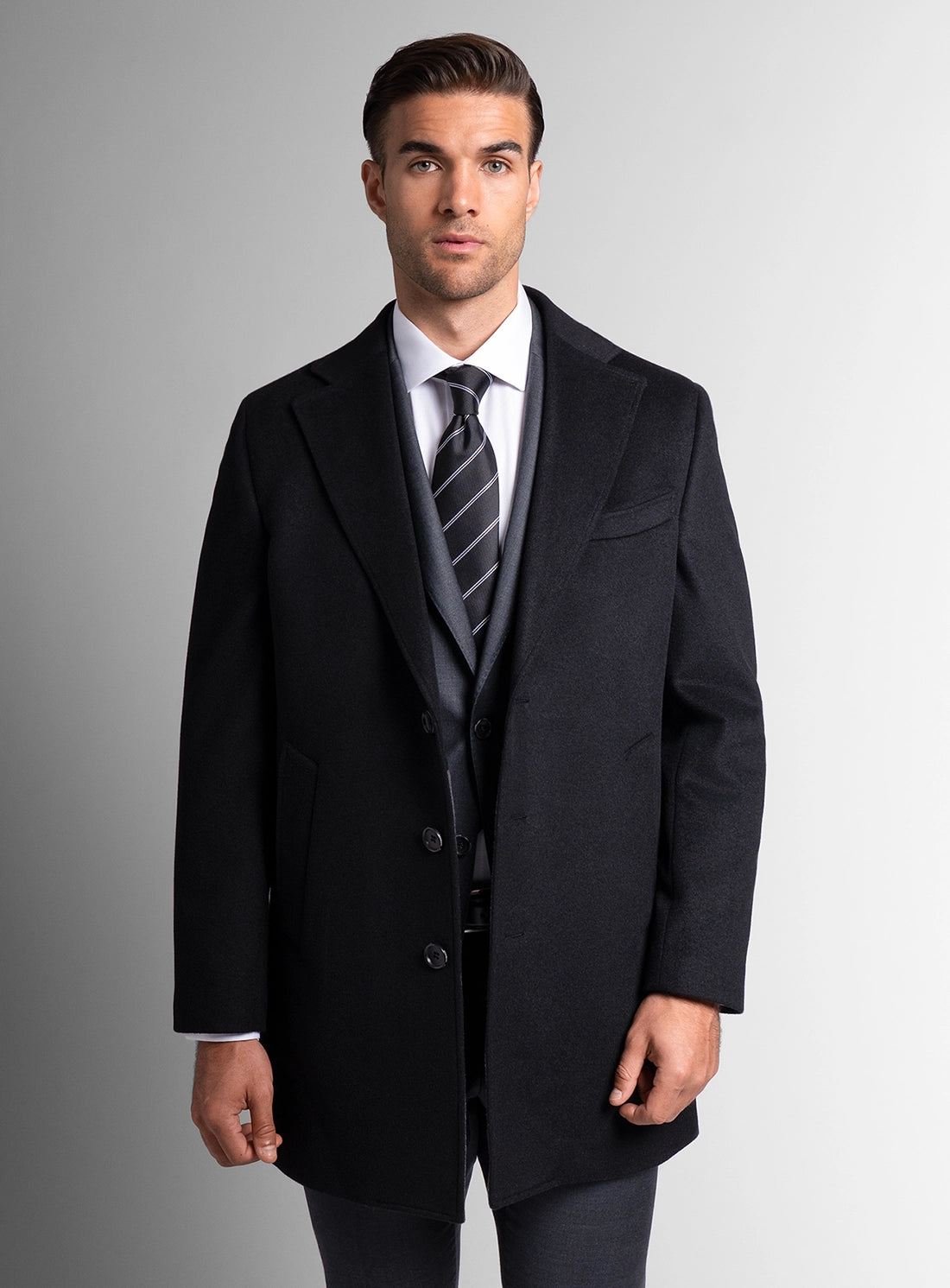 Signature Wool Pile Black Coat