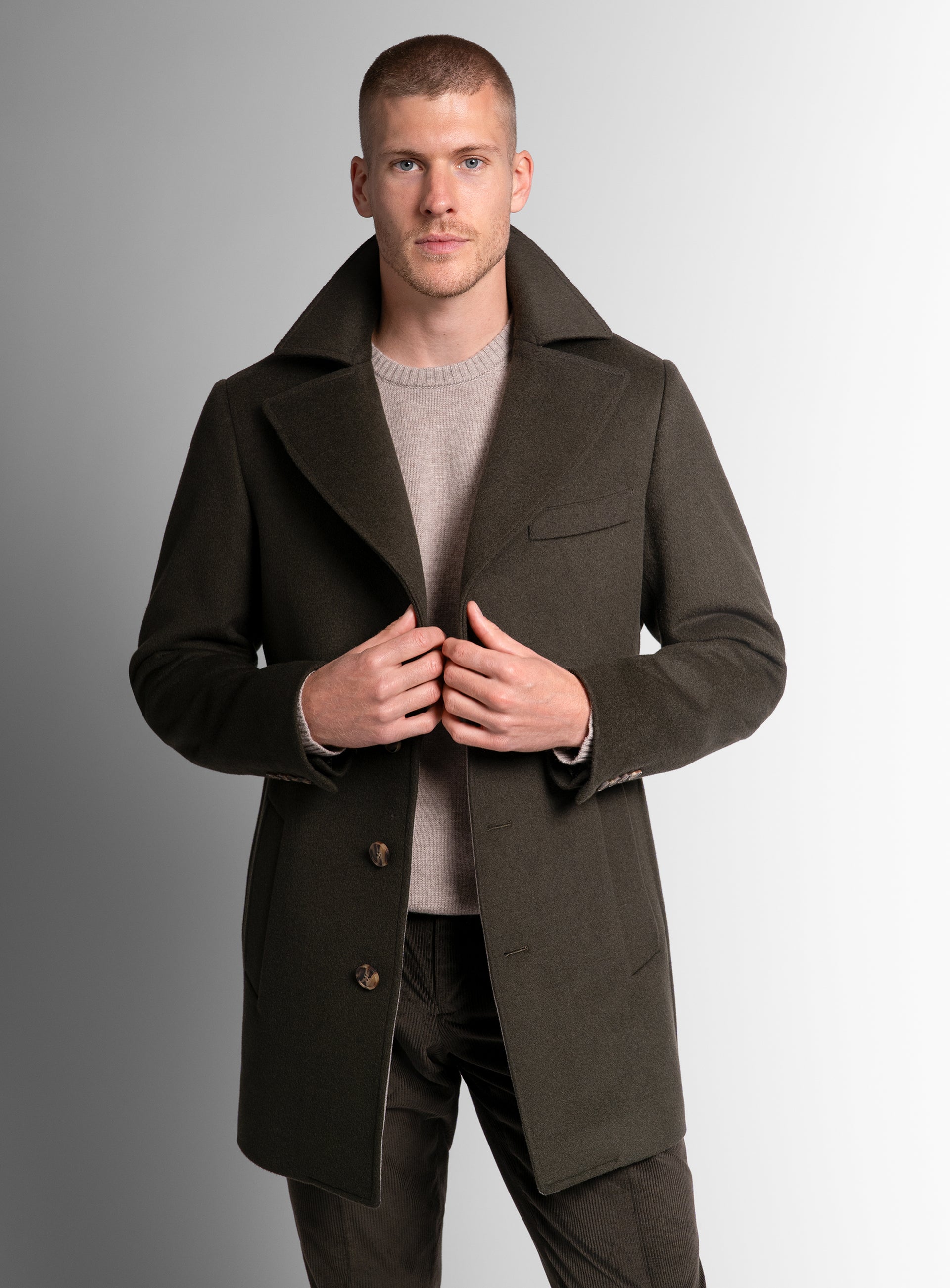 The Gallio Wool Pile Forest Green Coat
