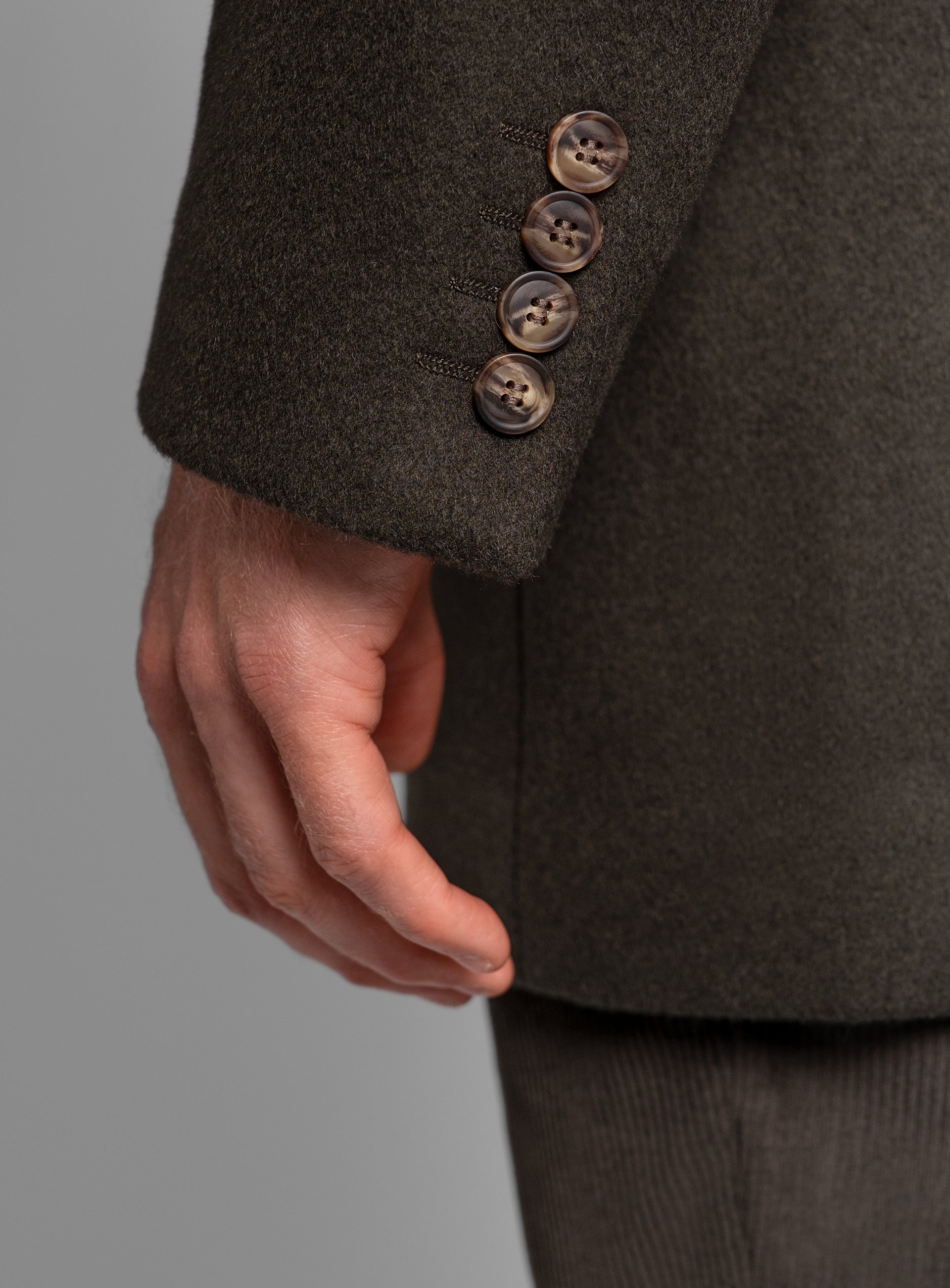 The sleeves on the Gallio Wool Pile Forest Green Coat