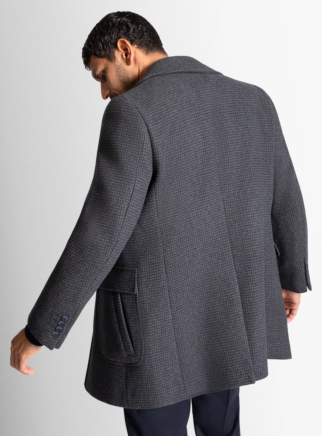 Men coat grey wool