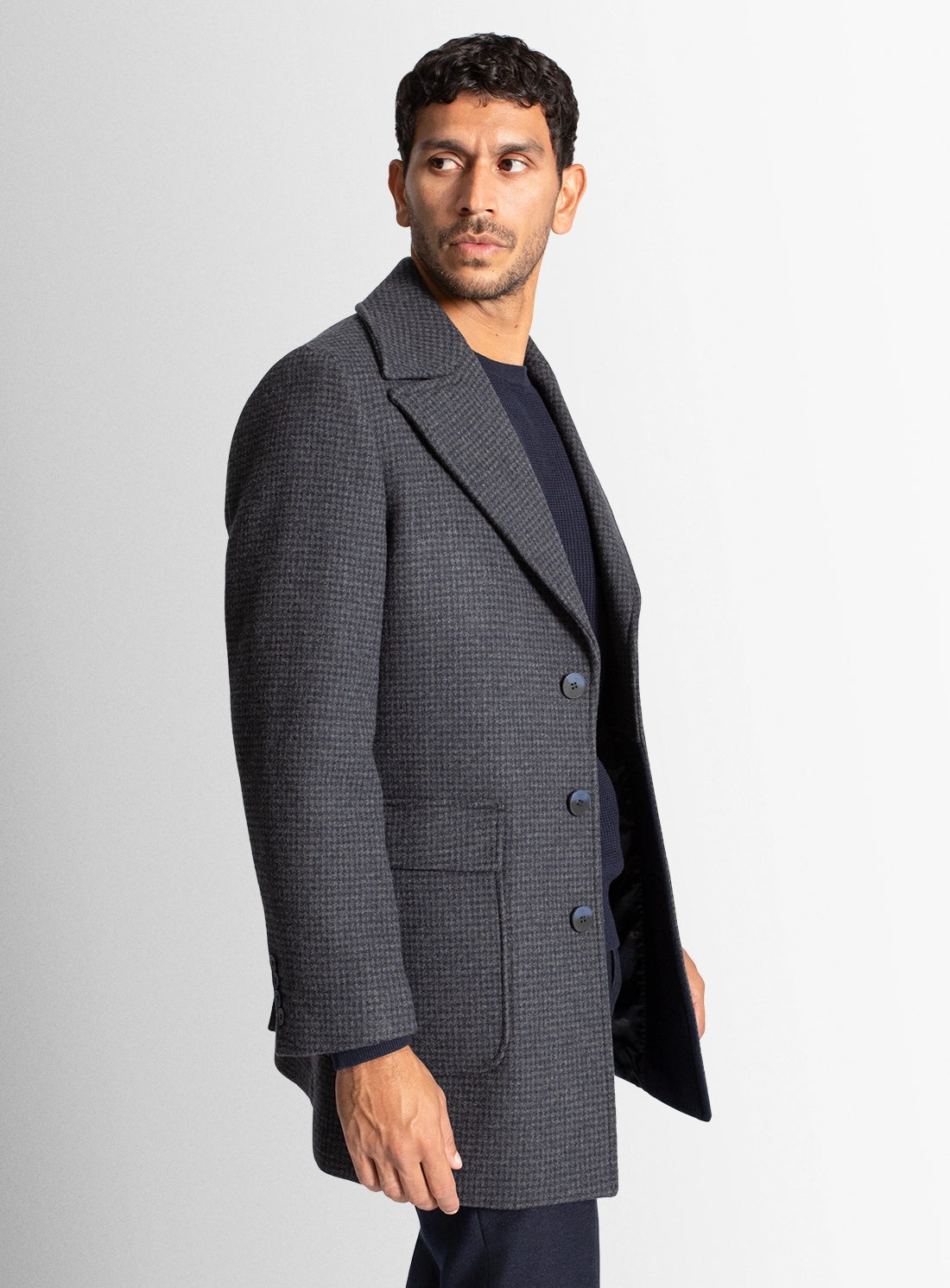 Men coat grey wool