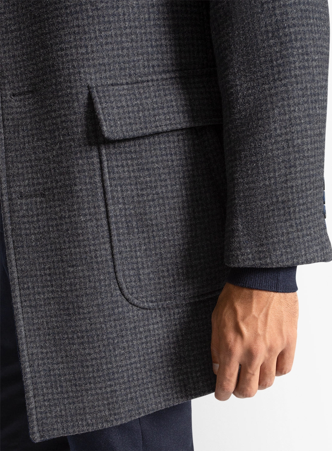 Men coat grey wool