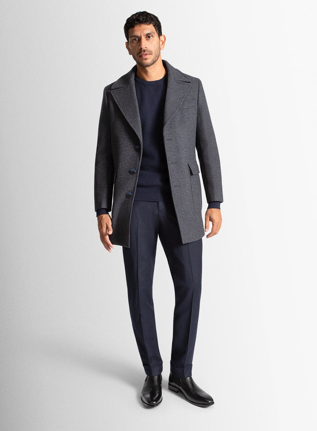 Men coat grey wool