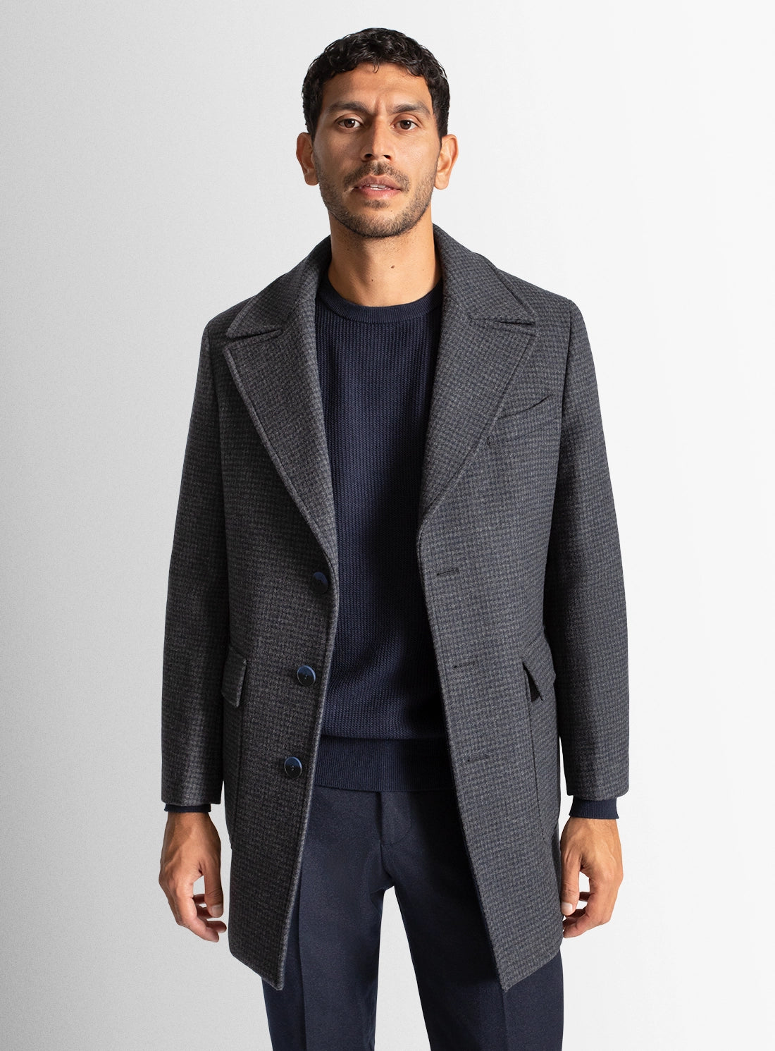 Men coat grey wool