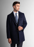 Signature Wool Pile Navy Blue Coat