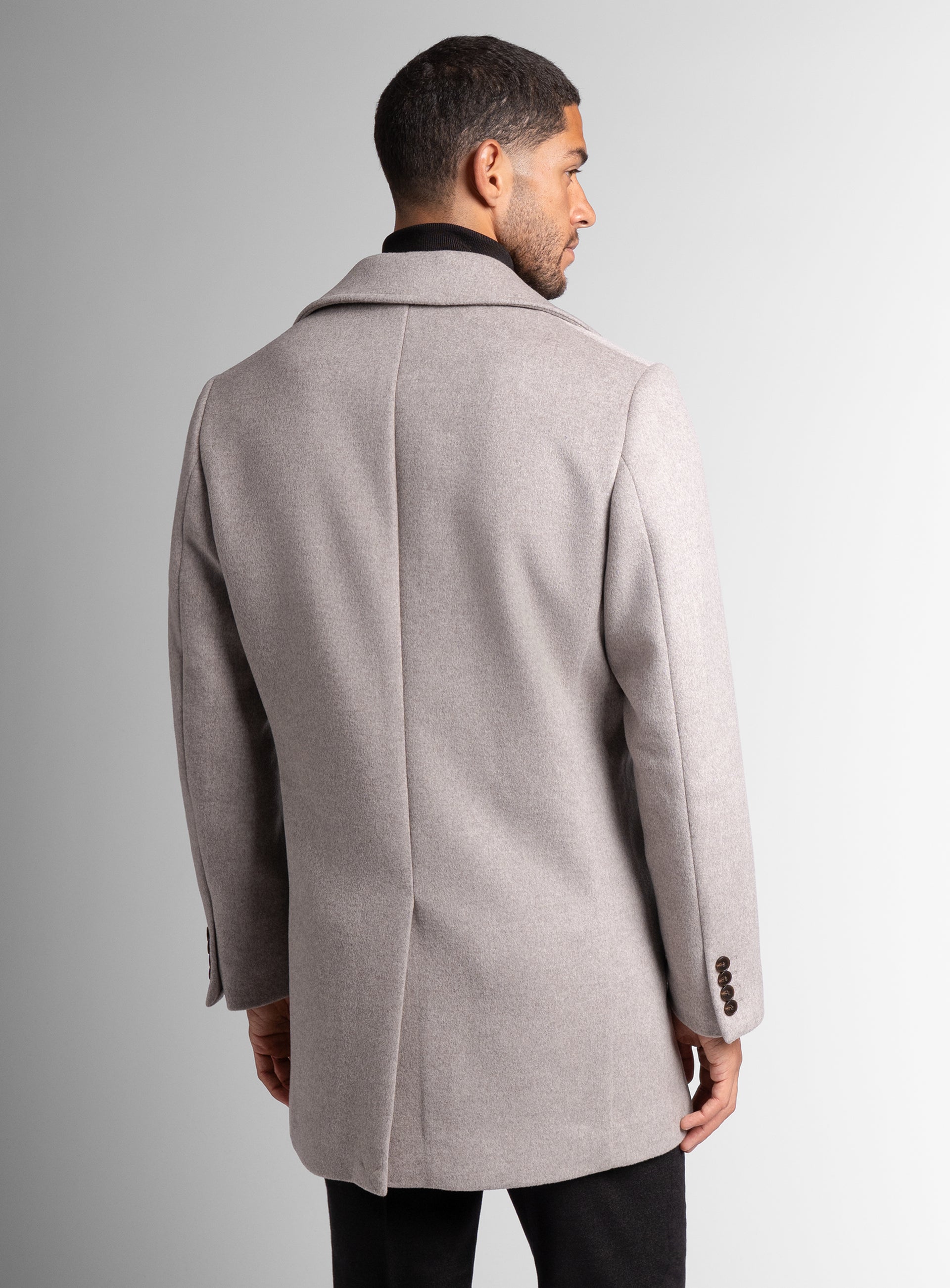 The back of the Gallio Wool Pile Oat Beige Coat
