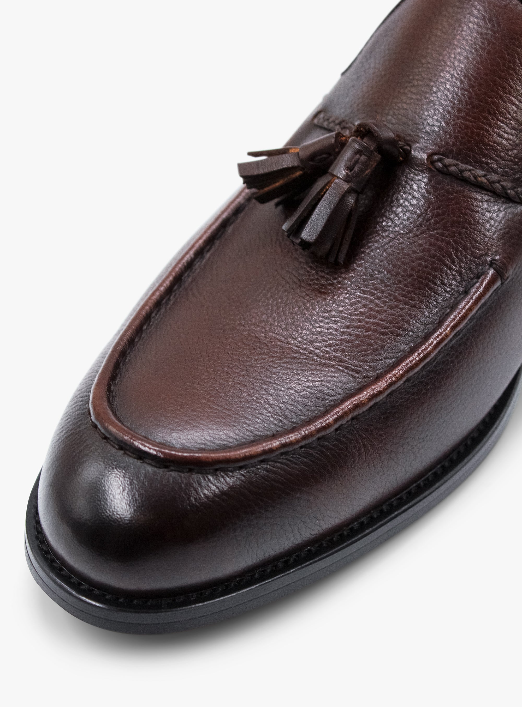 Close-up of the Verdi Tassel Brown Loafer