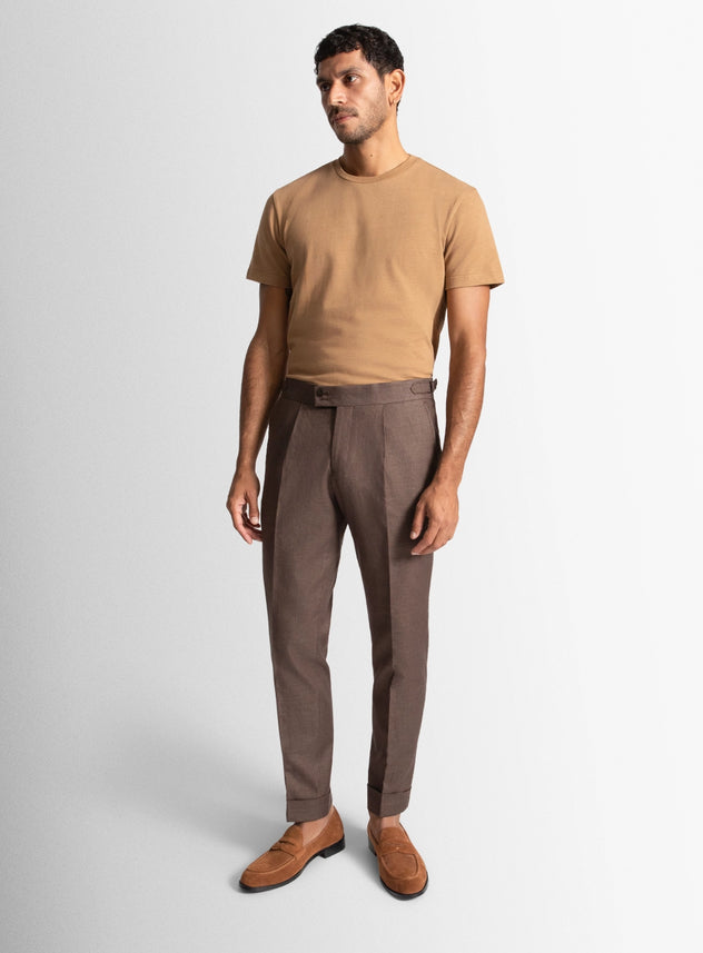 Men pants brown wool