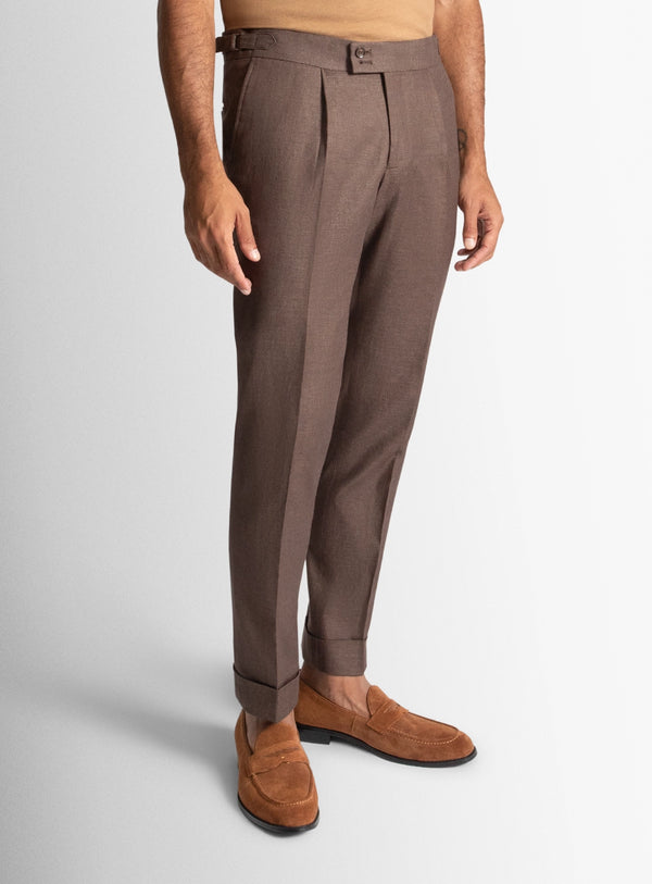 Men pants brown wool